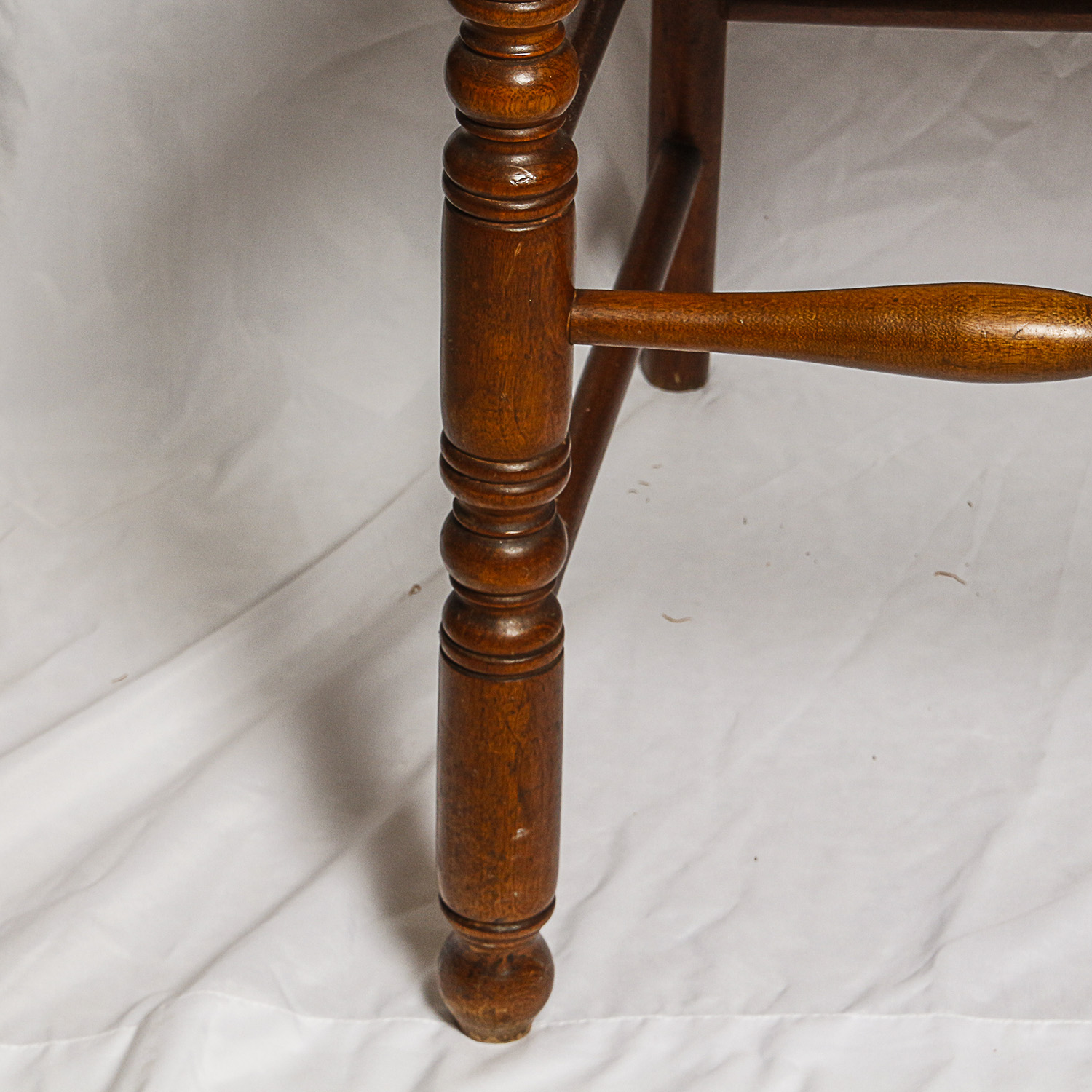 Vintage Ladder Back Side Chairs with Rush Seats