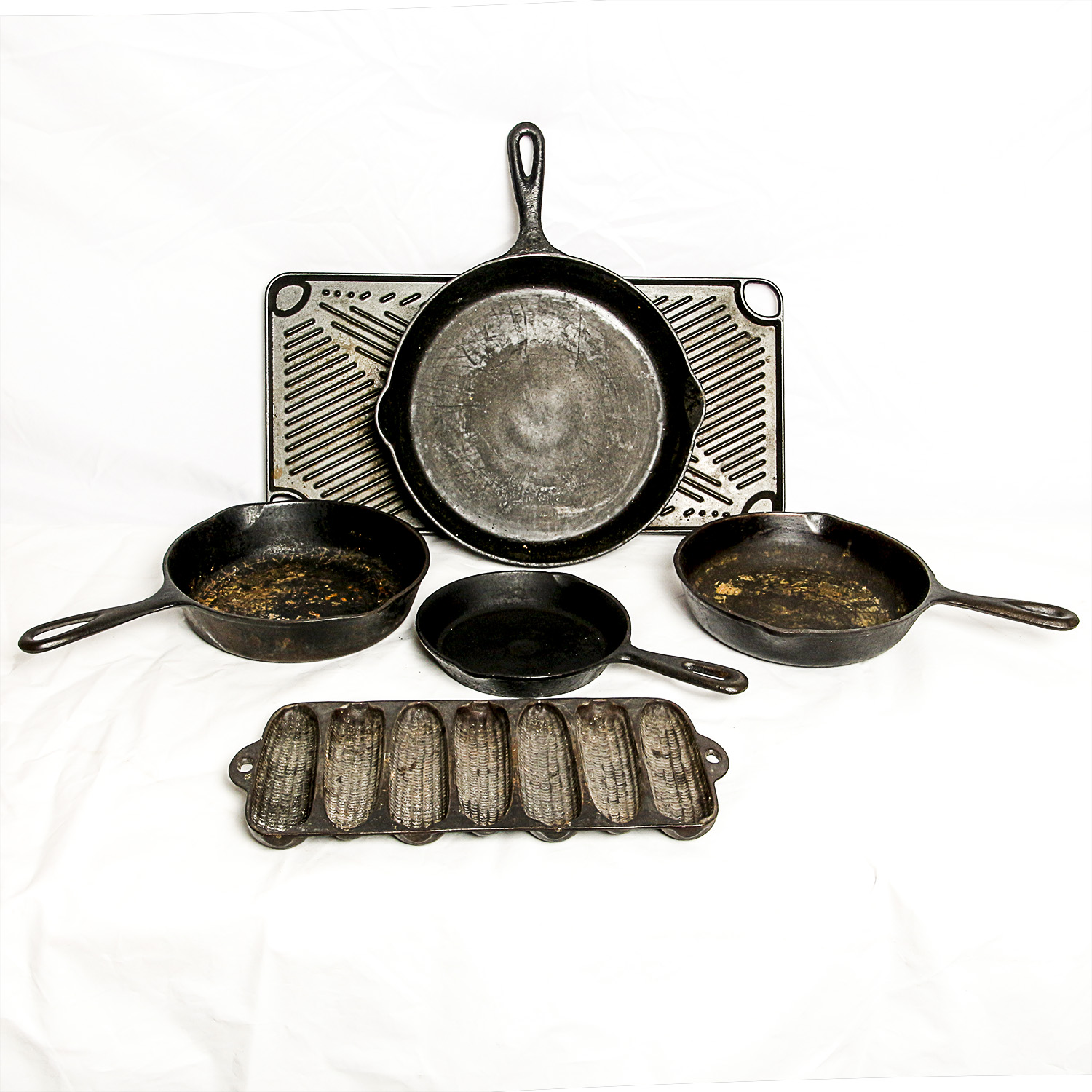 Cast Iron Cookware Including Corn Bread Pan