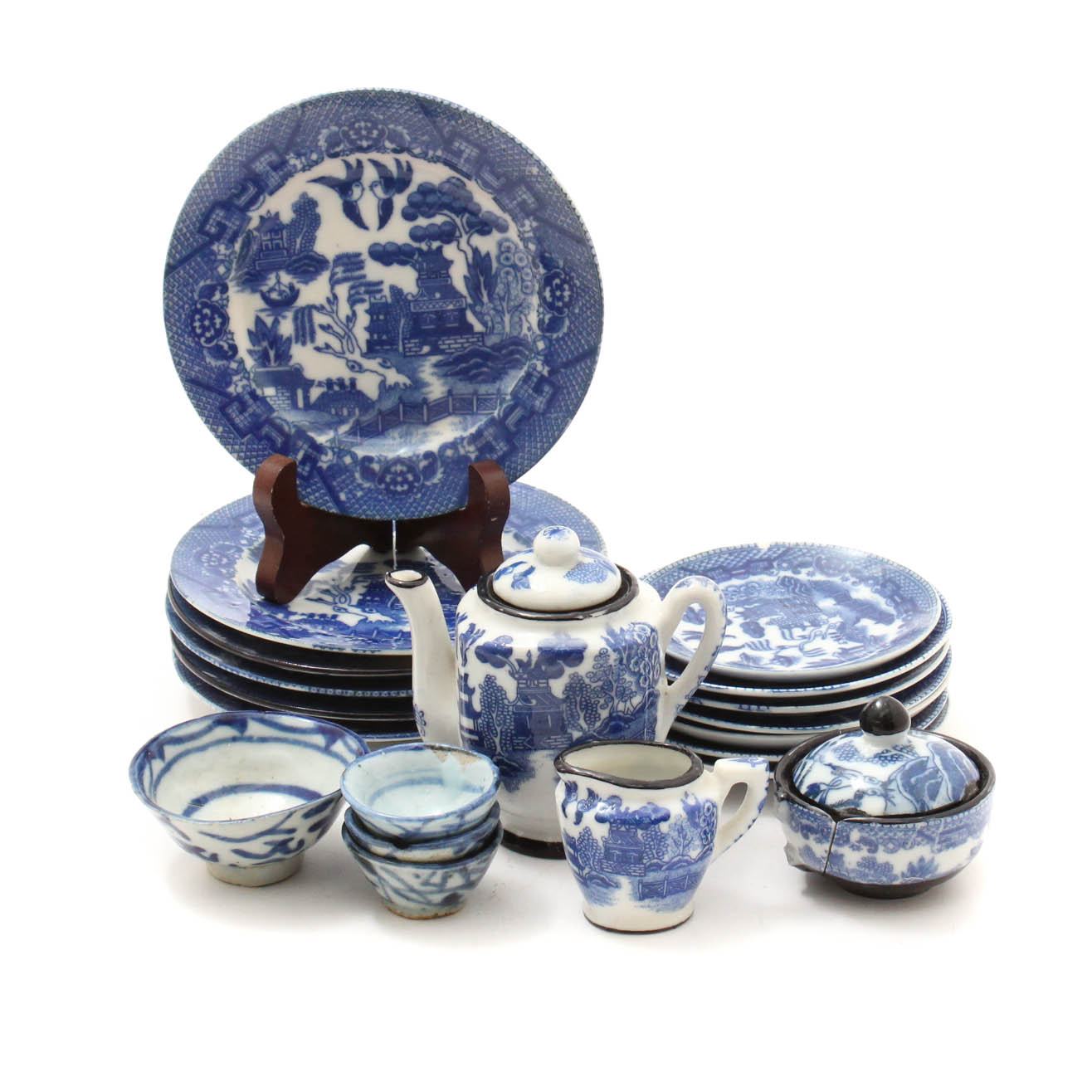 Collection of Child's "Blue Willow" Dishes