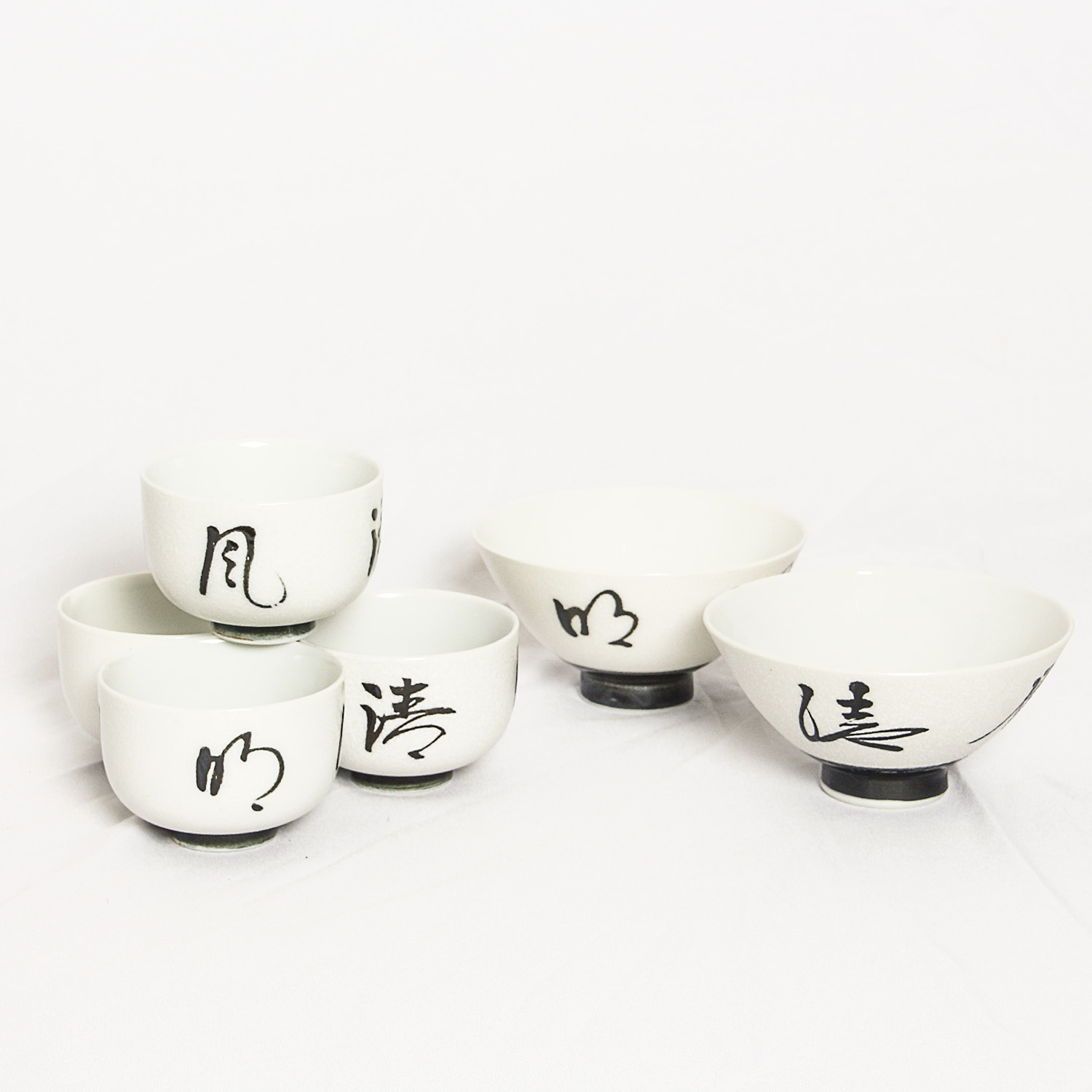 Asian Inspired Porcelain Cups and Bowls