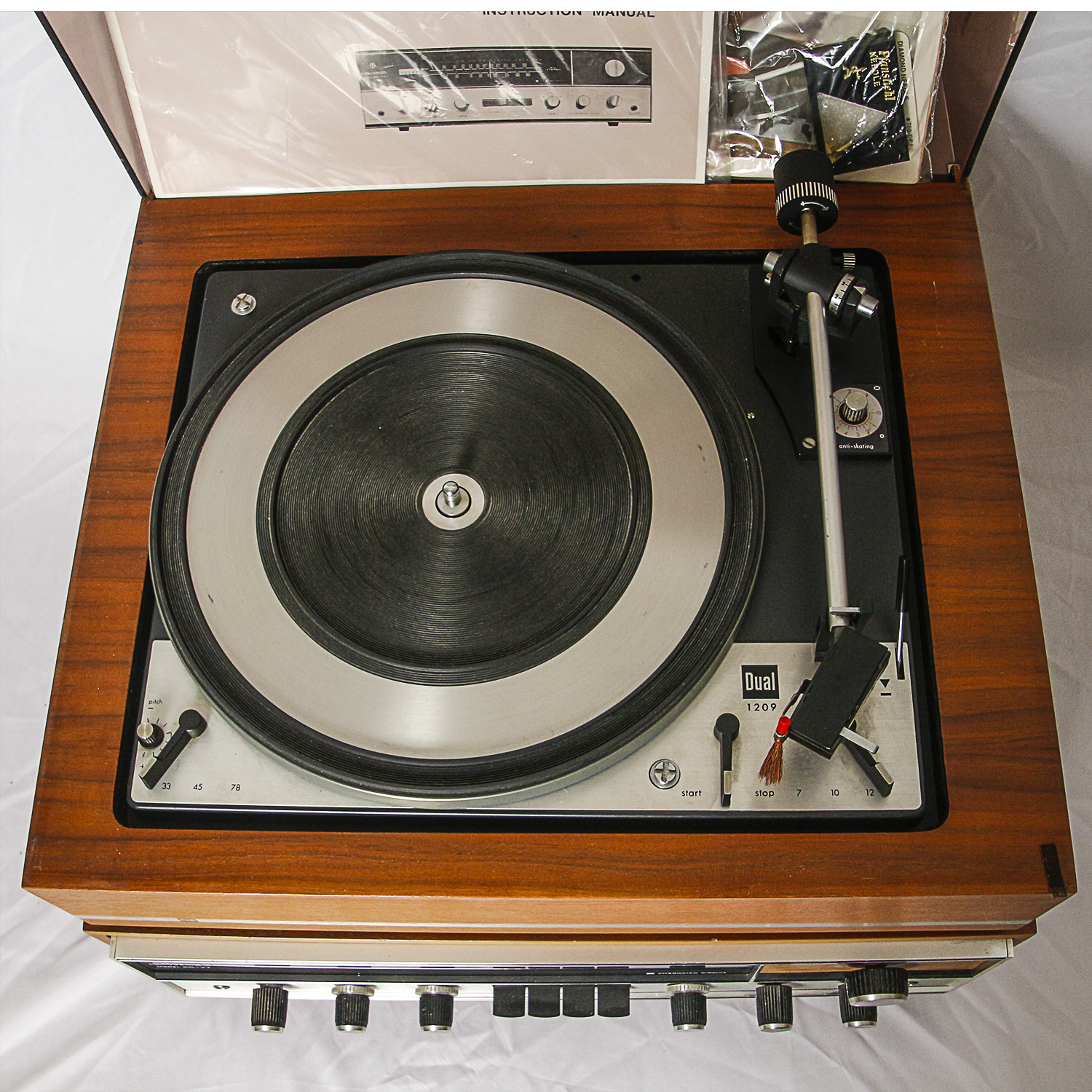 Dual 1209 Turntable and Kenwood KR-77 Receiver with Instruction Manuals
