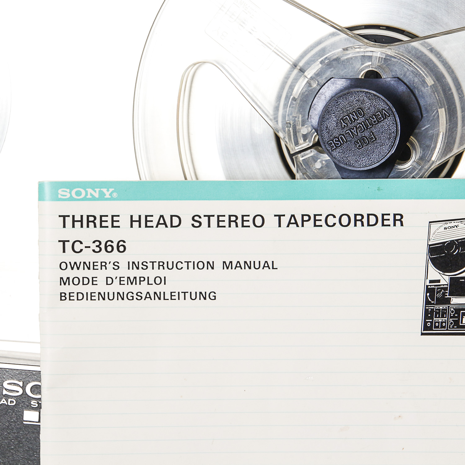 Sony TC-366 Three Head Stereo Tapecorder with Owner's Instruction Manual