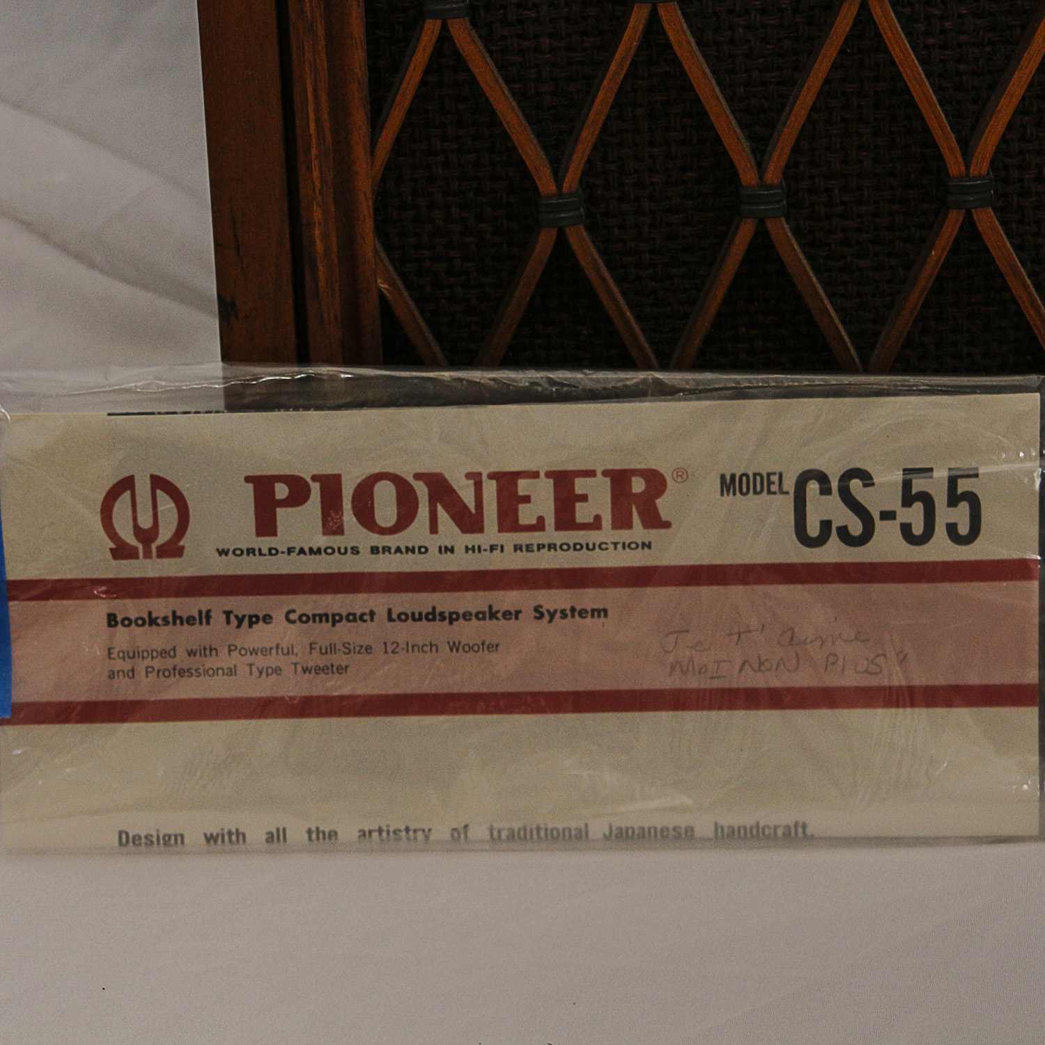 Vintage Pioneer CS-55 Bookshelf Type Compact Loudspeaker System with Manual