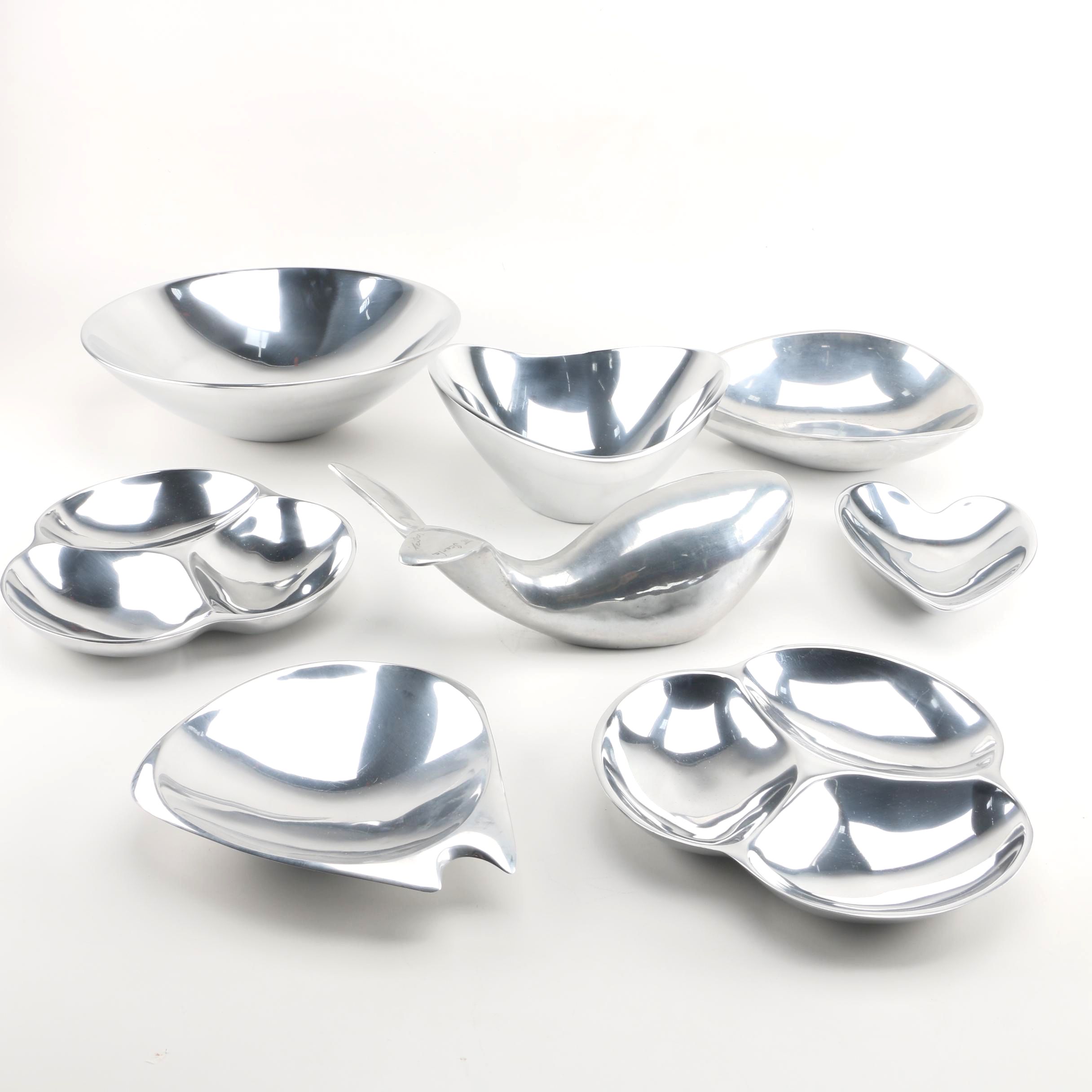 Nambé Serveware with Hoselton Aluminum Whale Sculpture
