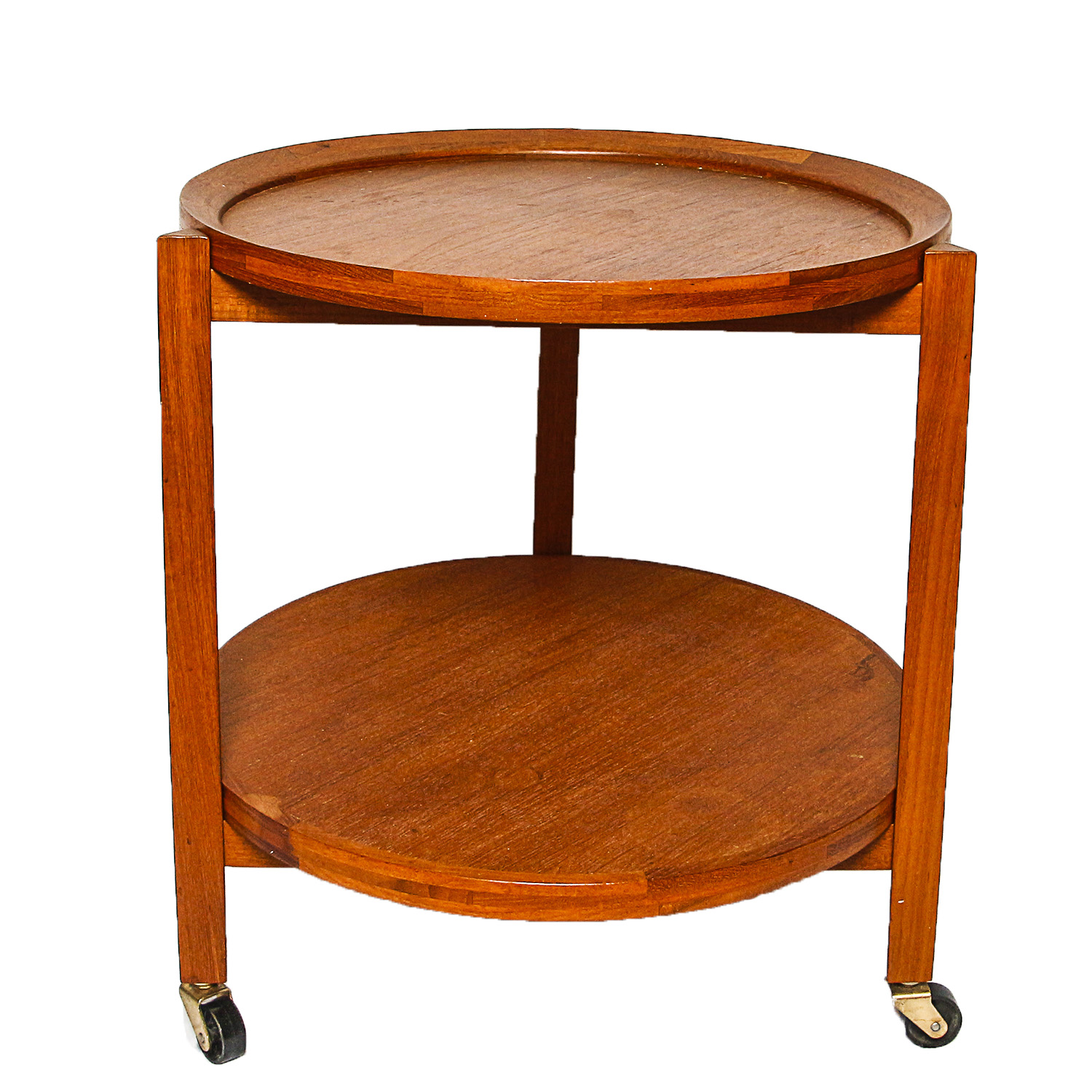 Vintage Two-Tier Rolling Accent Table