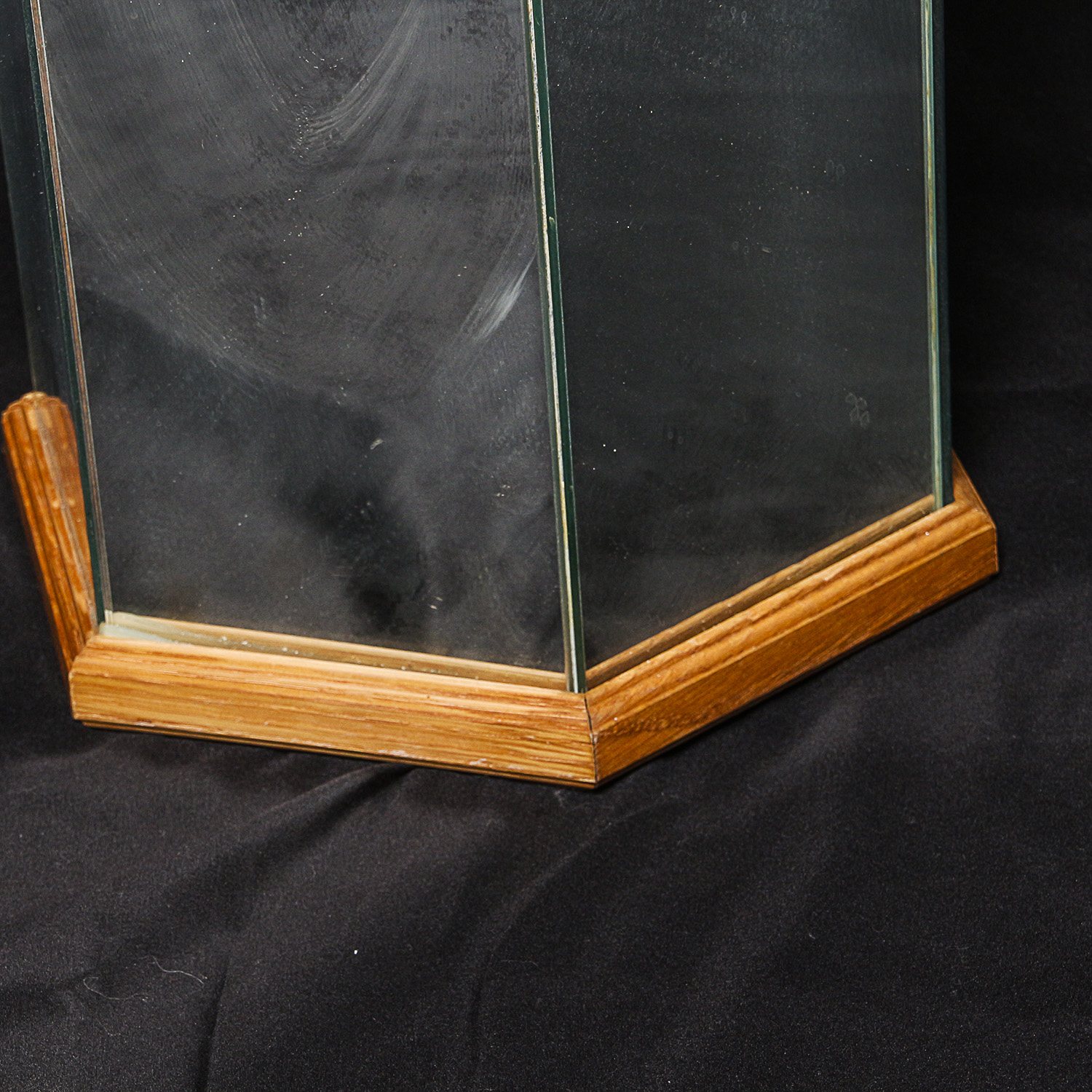 Vintage Mirror Panel Pedestal Plant Stand