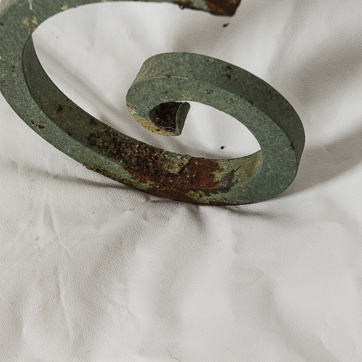 Glass Top Coffee Table with Green Painted Metal Base