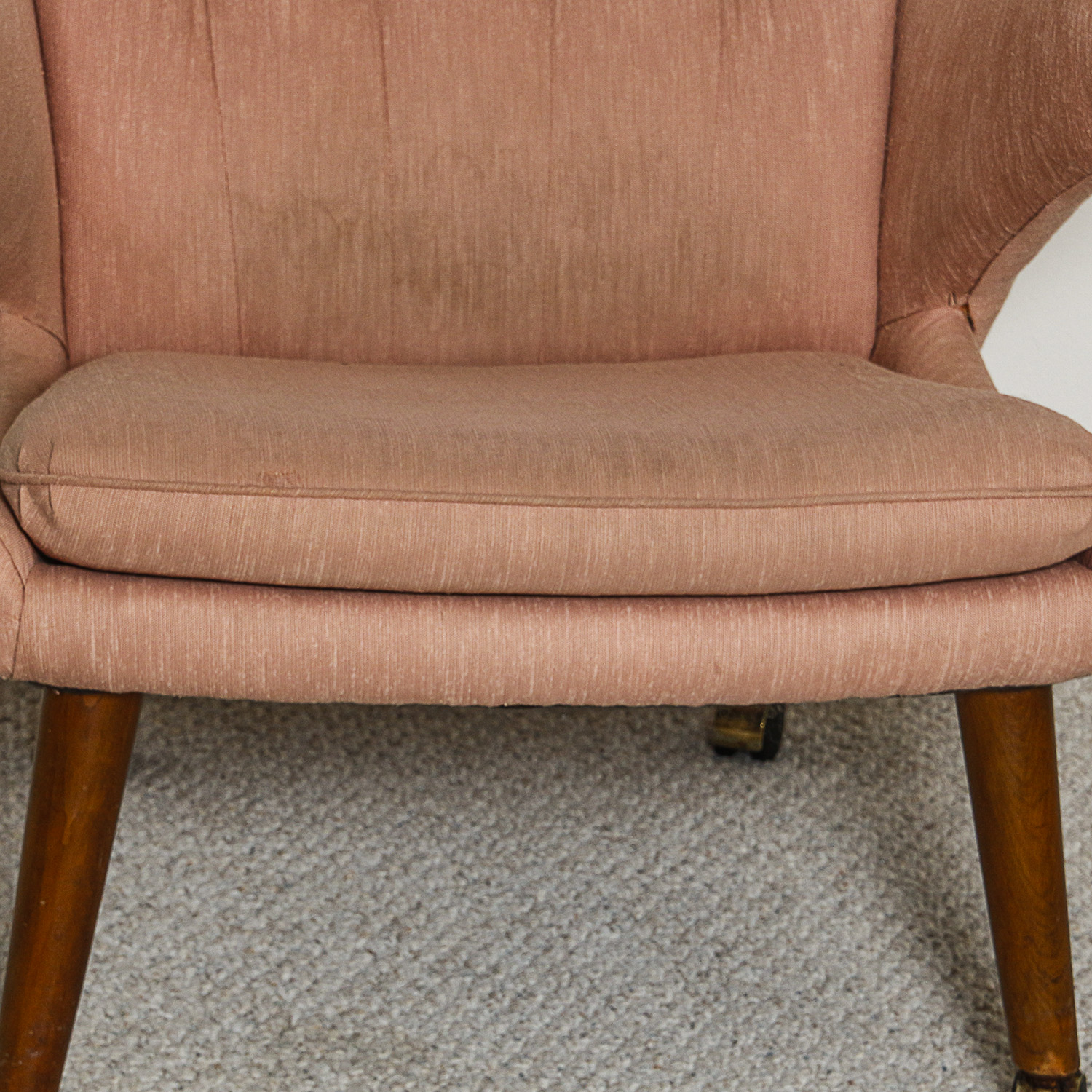 Hans Wegner "Papa Bear" Pink Upholstered Armchair and Ottoman