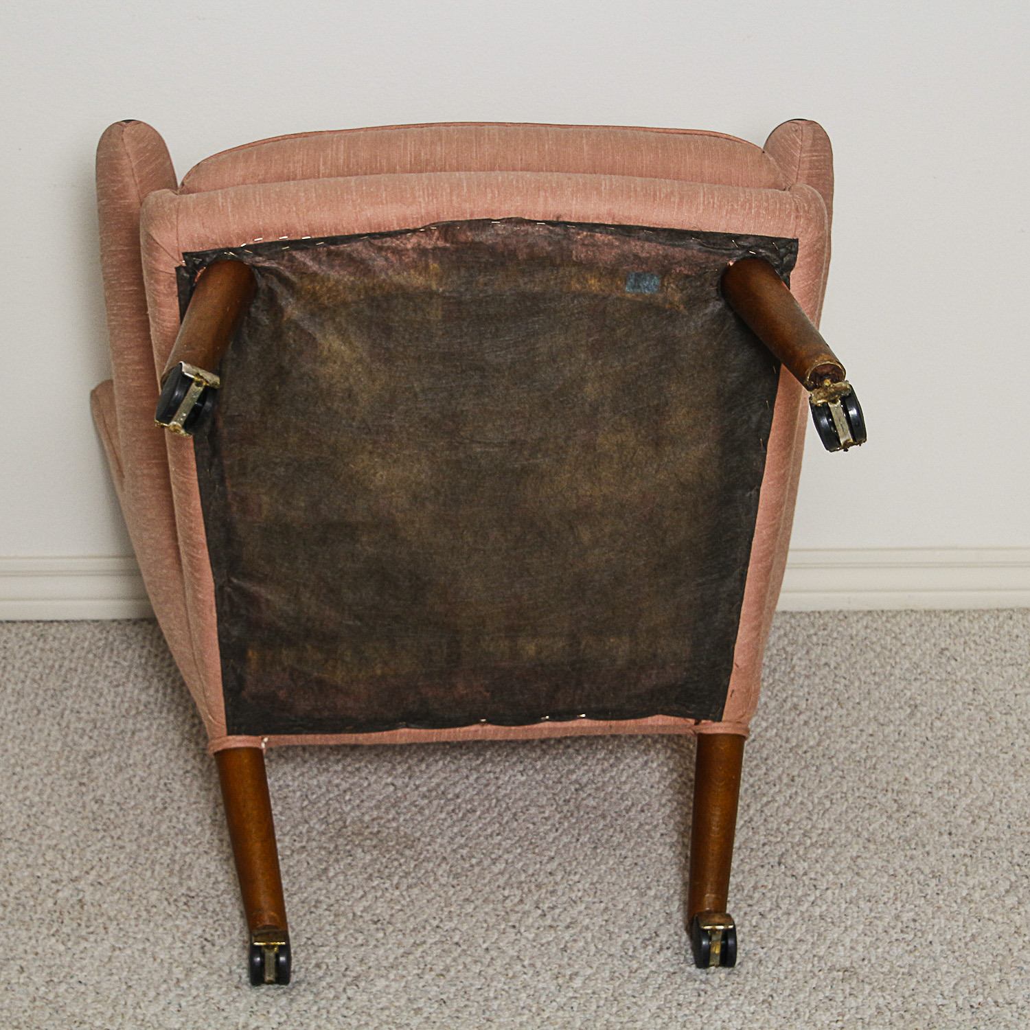 Hans Wegner "Papa Bear" Pink Upholstered Armchair and Ottoman