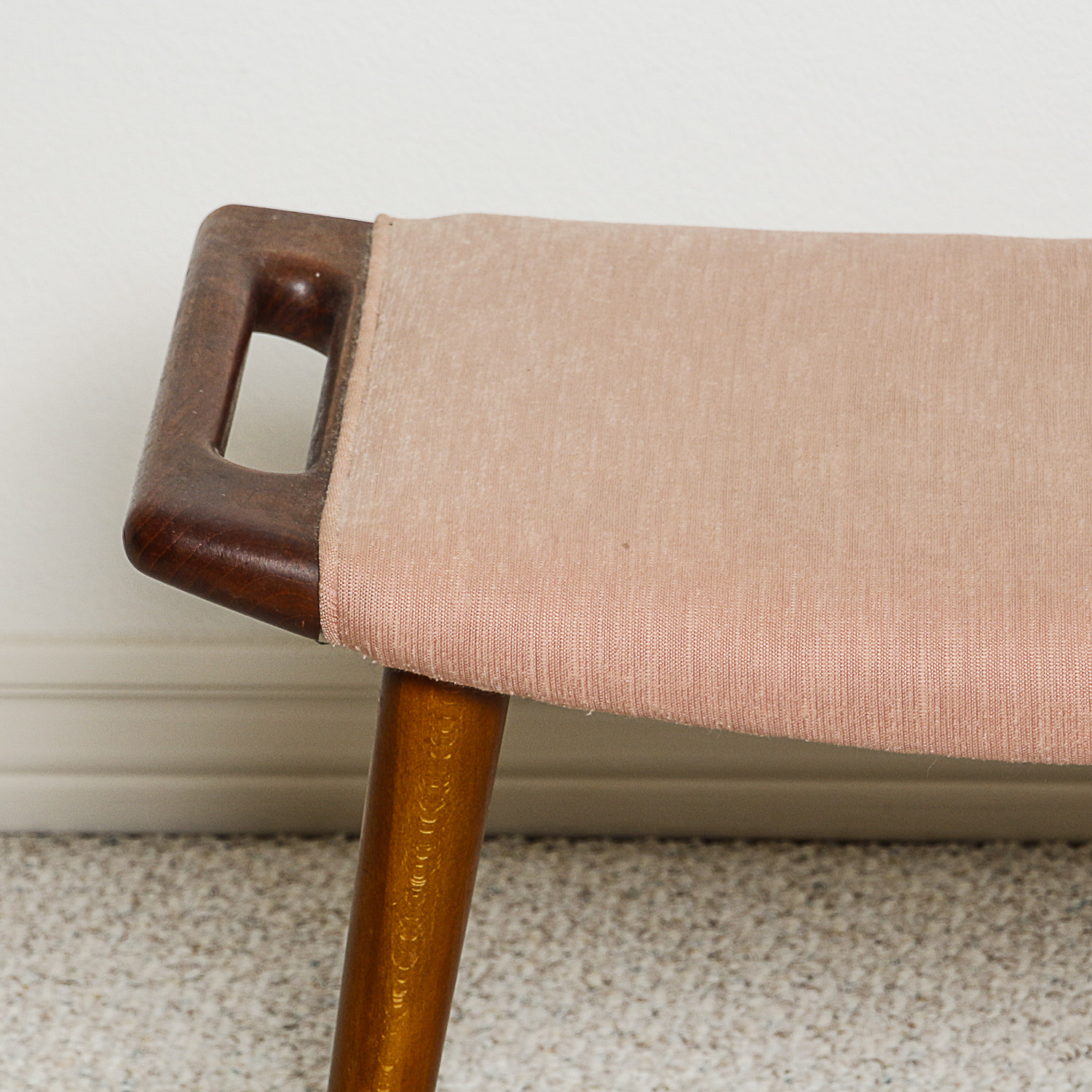 Hans Wegner "Papa Bear" Pink Upholstered Armchair and Ottoman