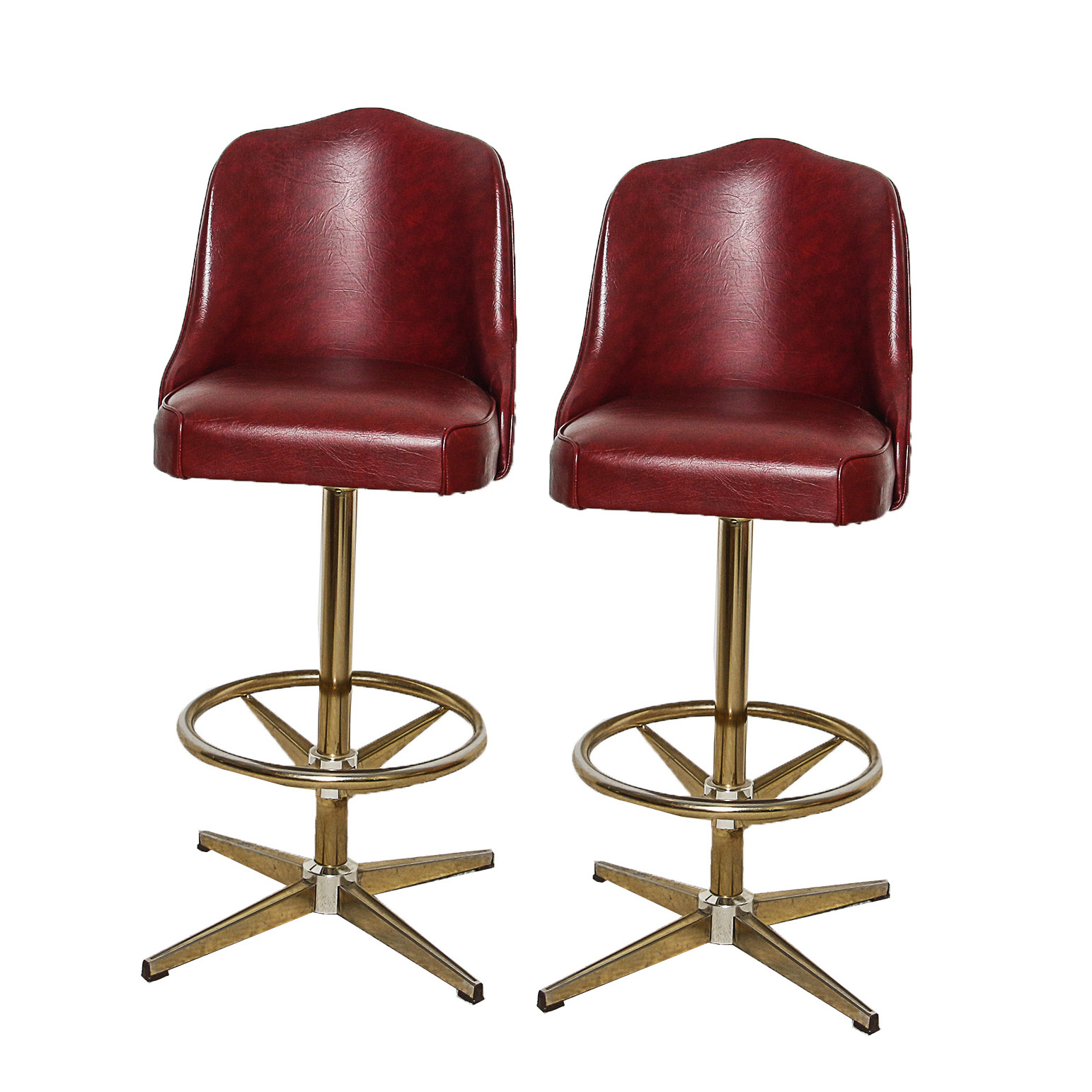 Red Vinyl Upholstered Barstools by Bar Stools Plus Inc.