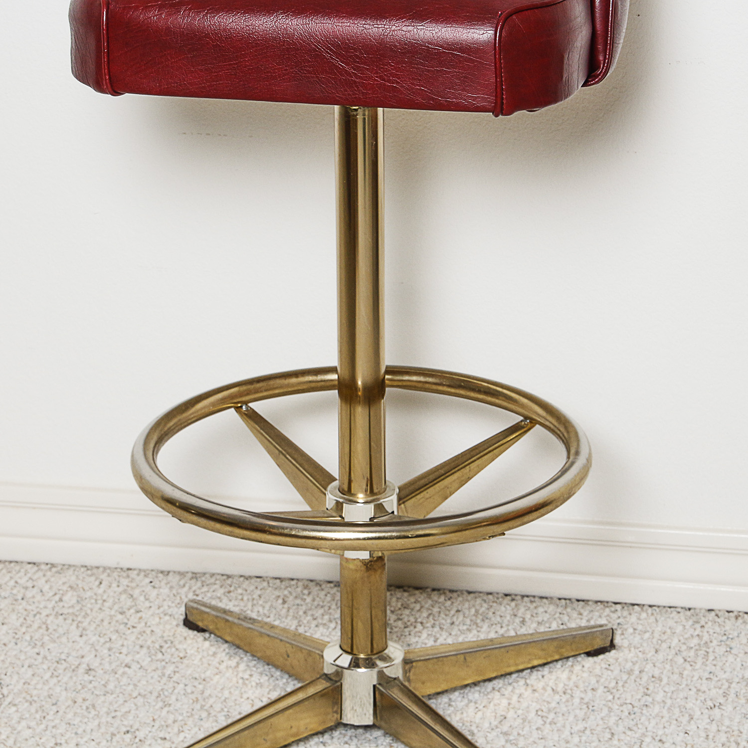 Red Vinyl Upholstered Barstools by Bar Stools Plus Inc.