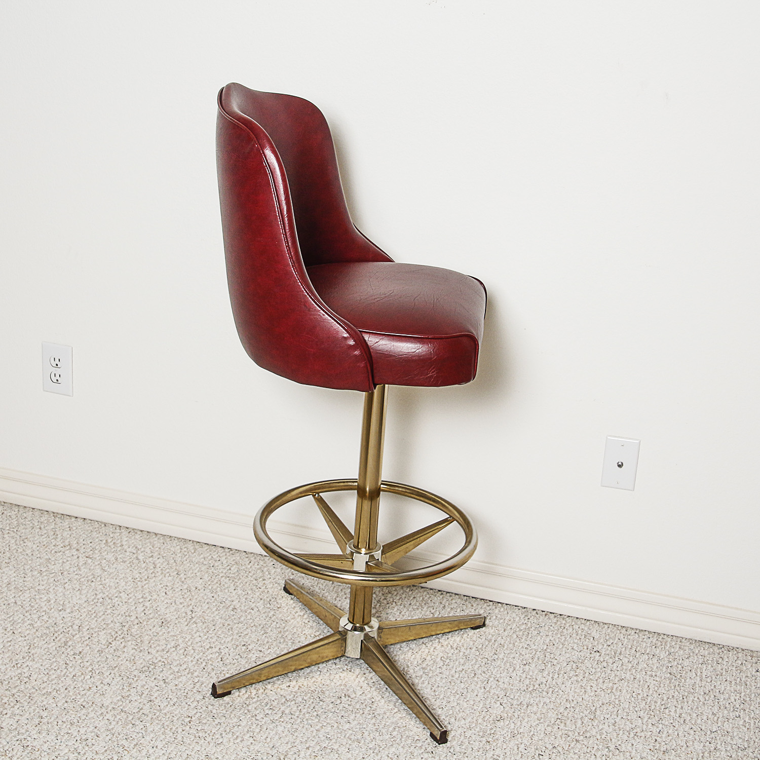Red Vinyl Upholstered Barstools by Bar Stools Plus Inc.