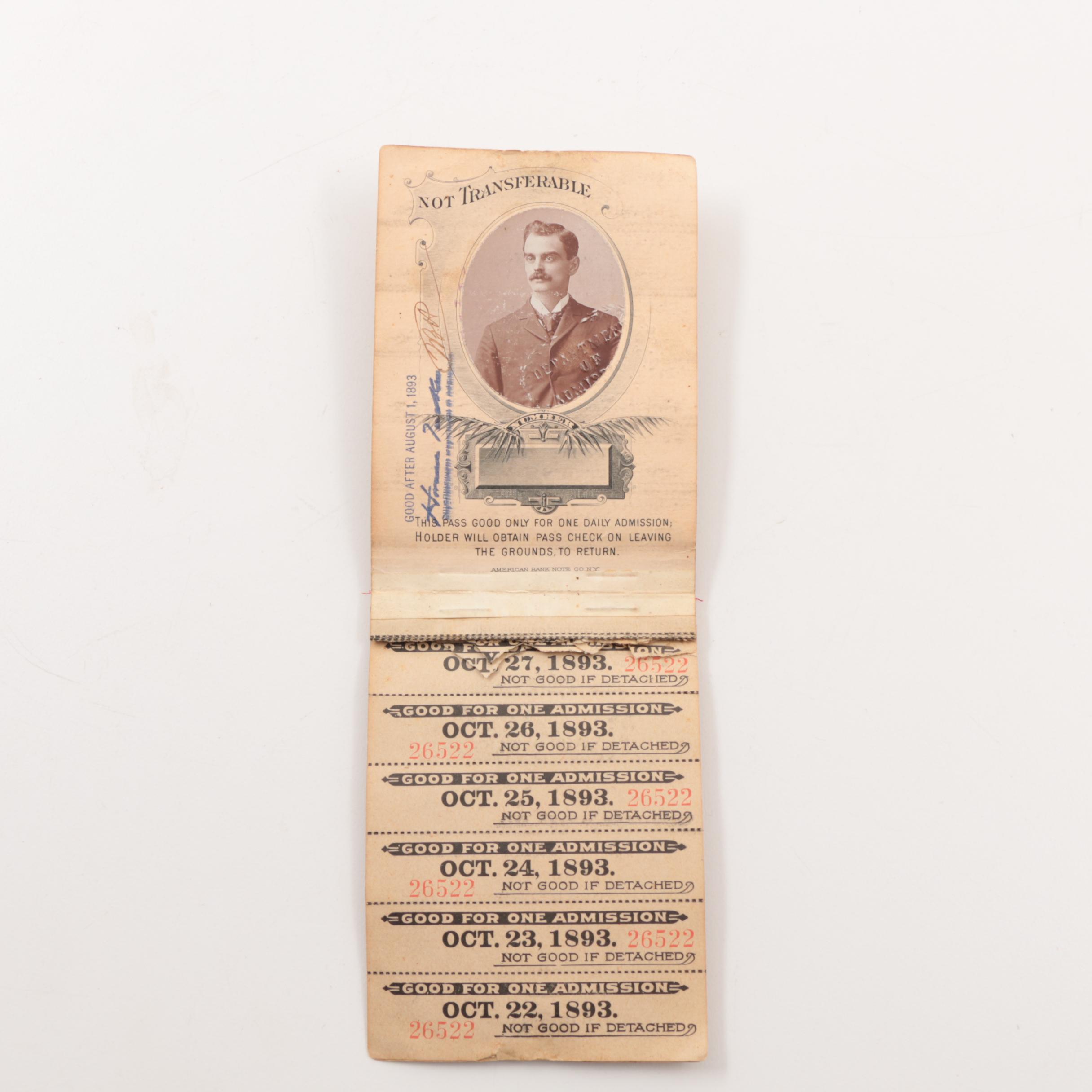 Circa 1893 Columbian Exposition and World's Fair Collectibles