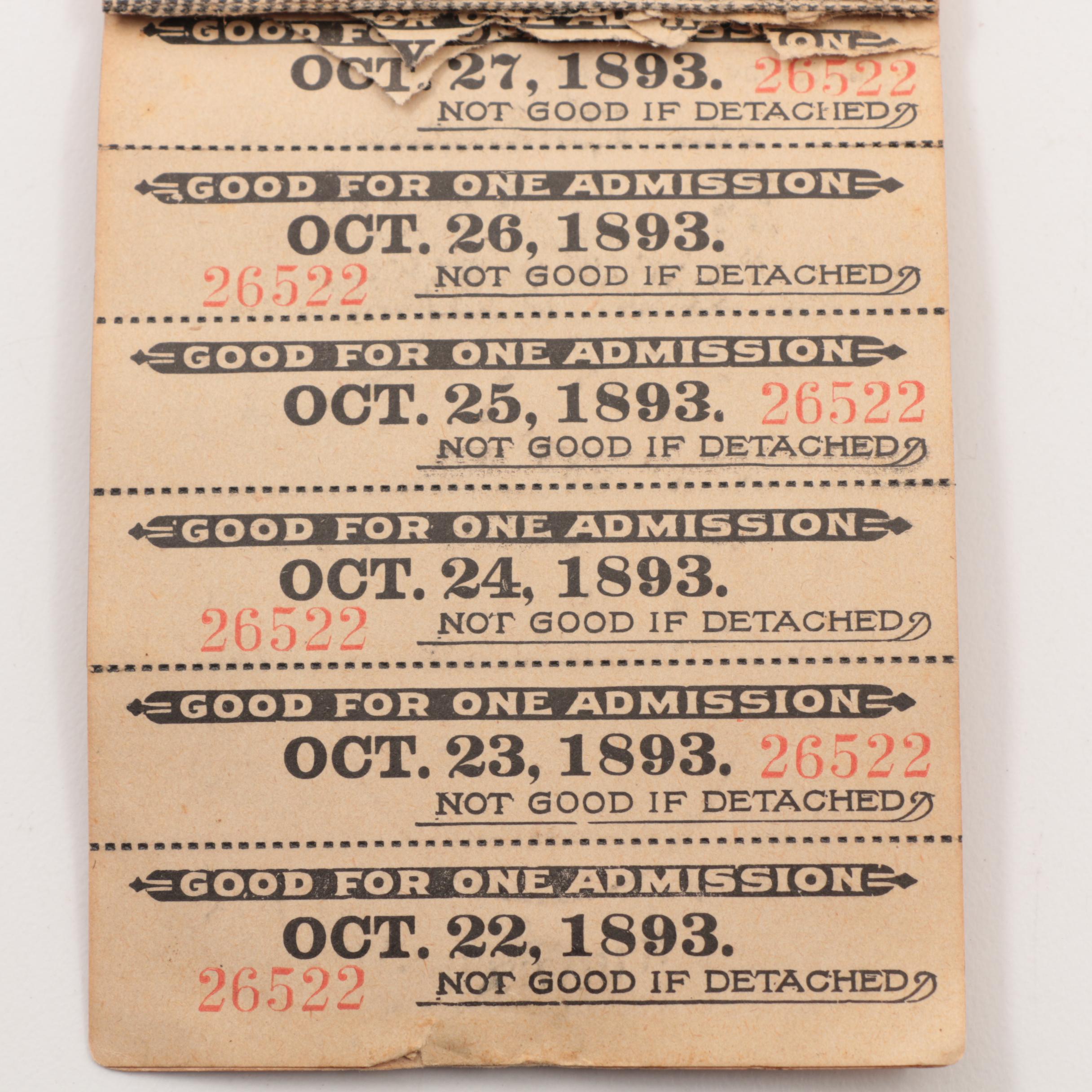 Circa 1893 Columbian Exposition and World's Fair Collectibles