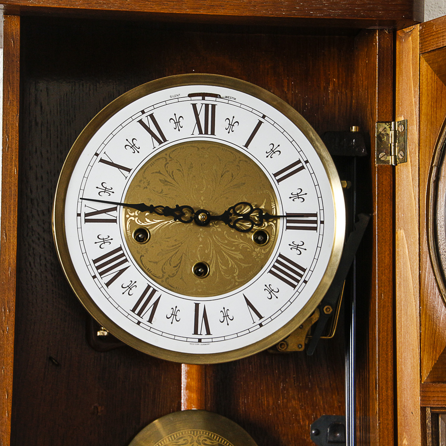 Vintage Steinbach West German Oak Wall Clock