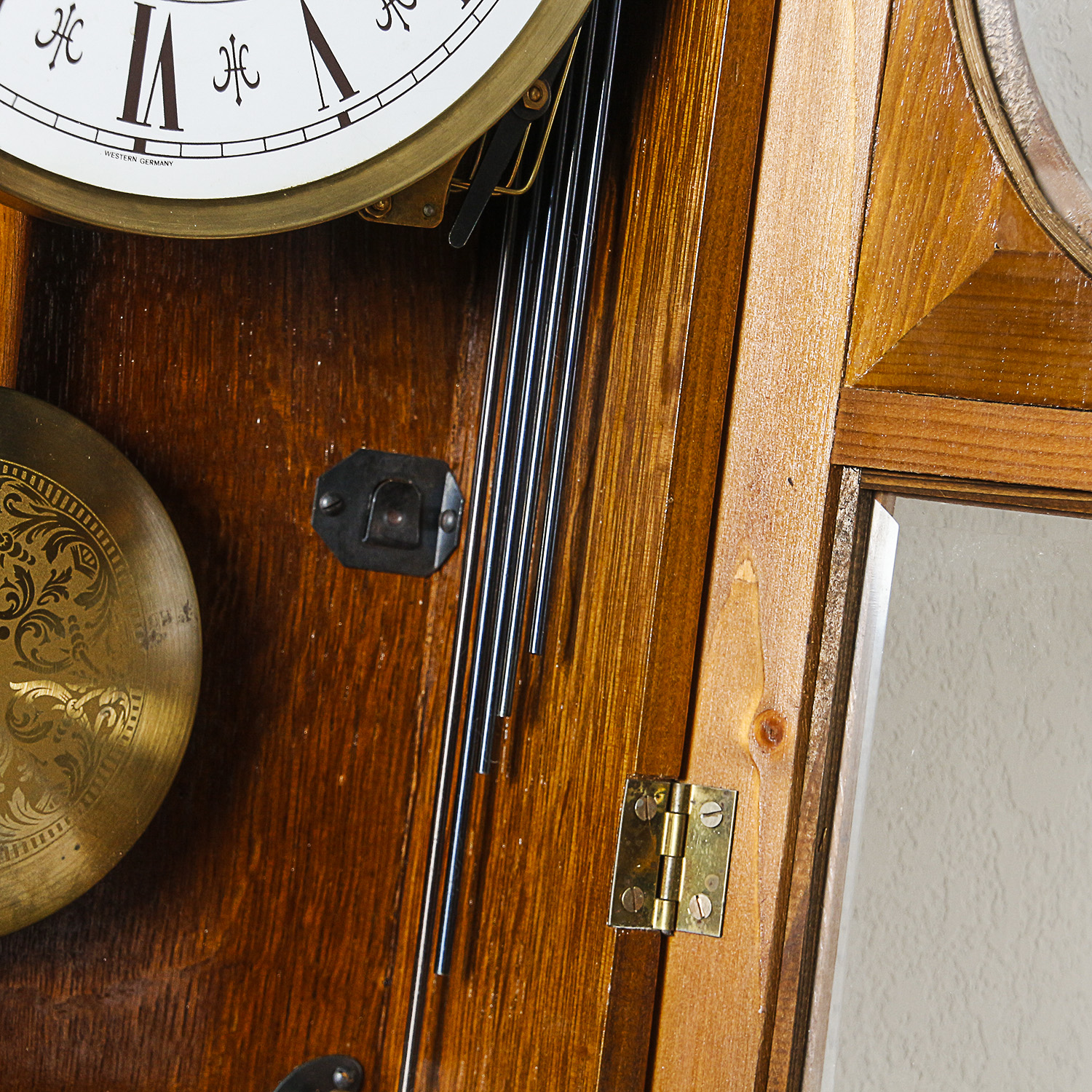 Vintage Steinbach West German Oak Wall Clock