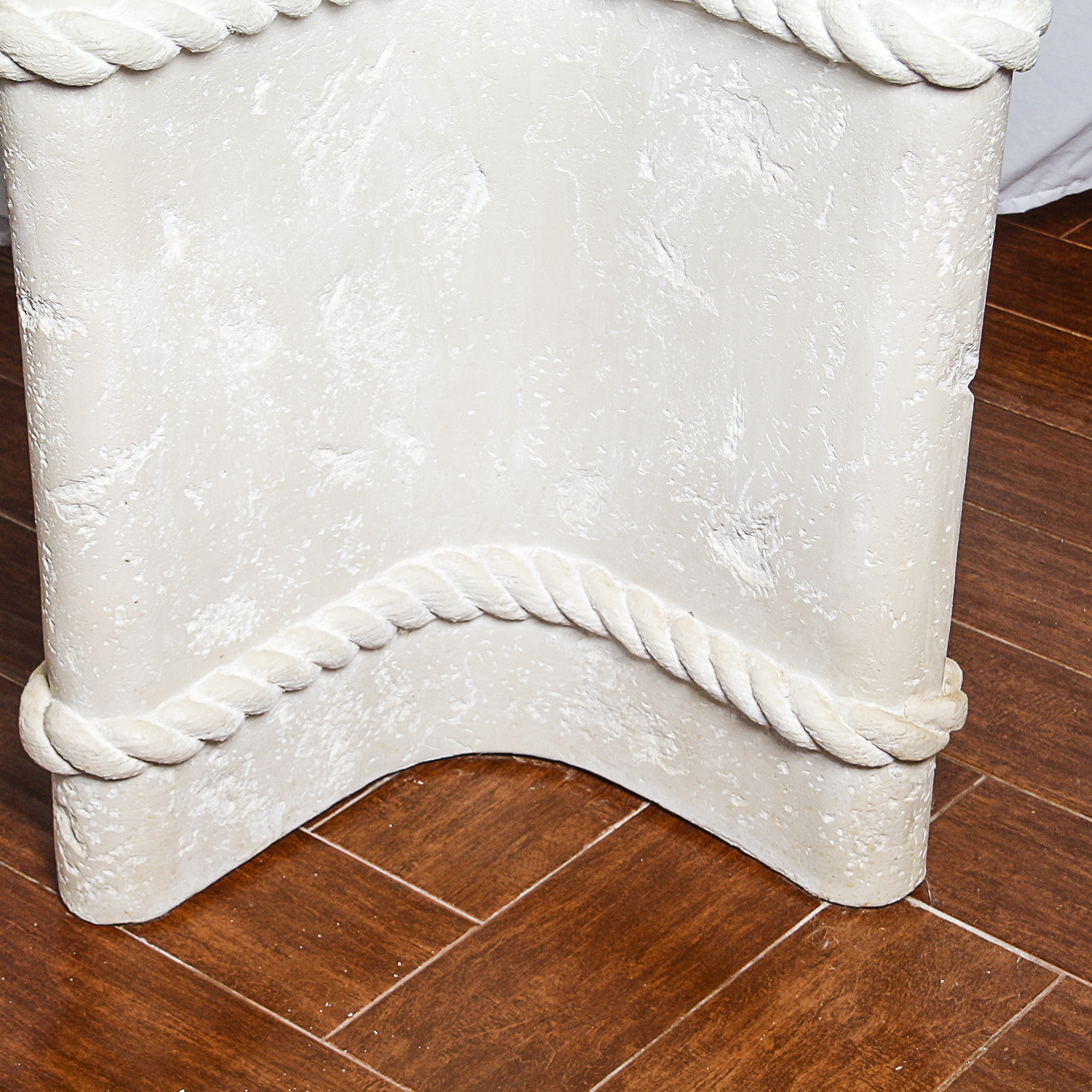 Glass Top Dining Table with Plaster Pedestal Base