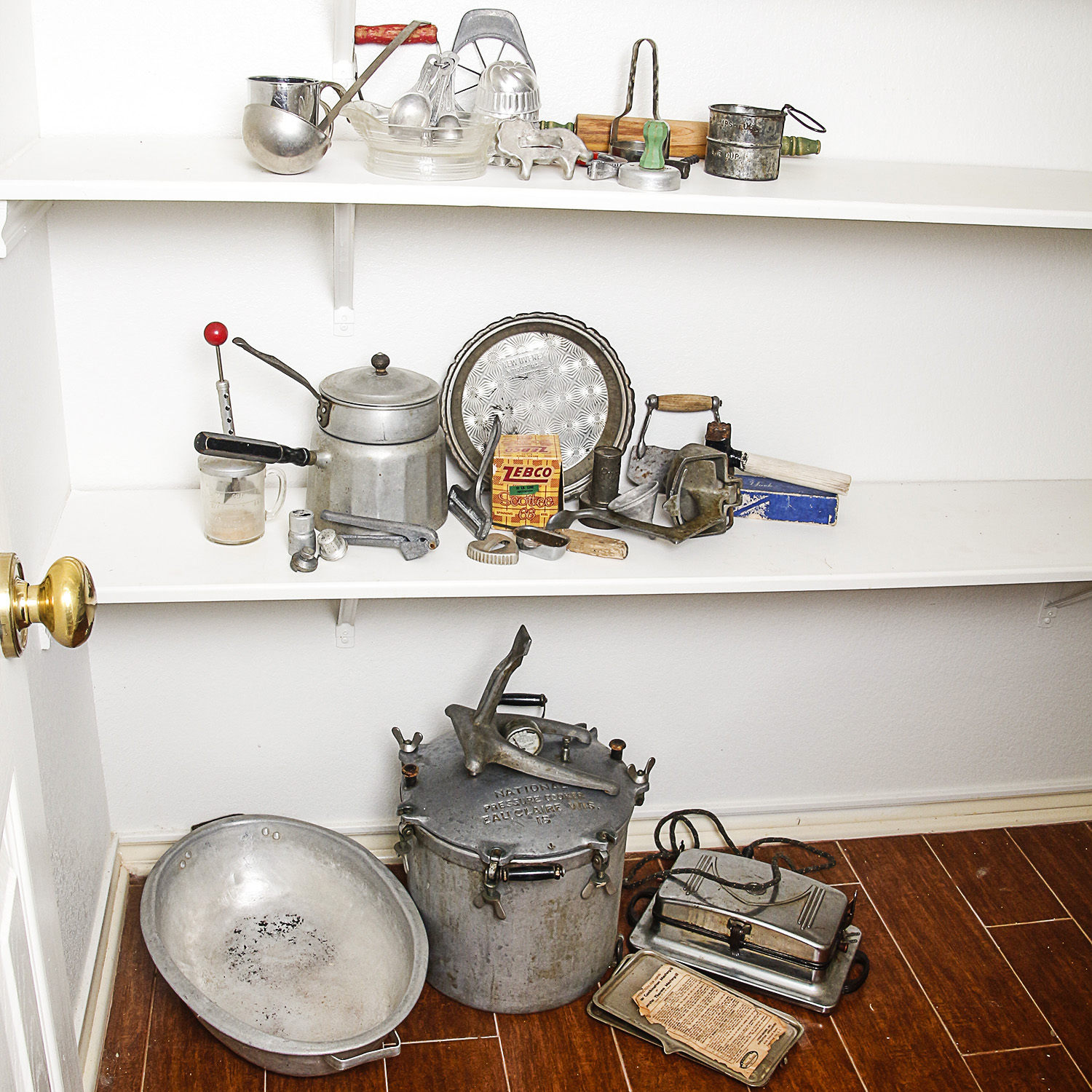Vintage Kitchen Gadgets and Tools including National Pressure Cooker