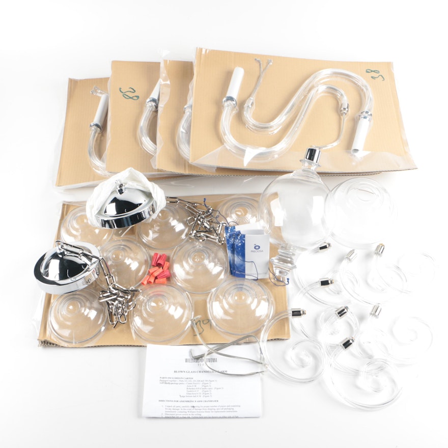 Preciosa for Williams-Sonoma Blown Glass Chandelier, Unassembled