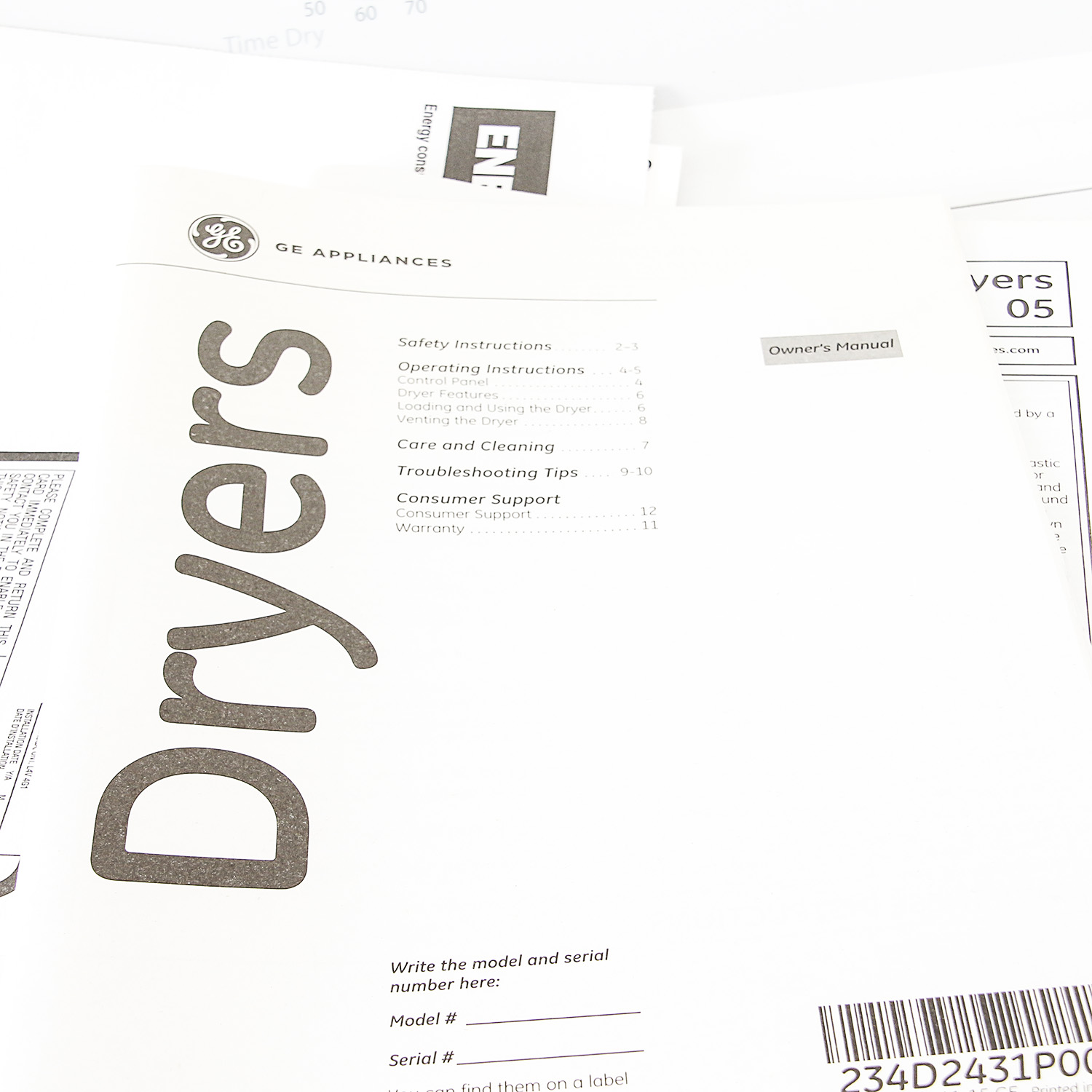 General Electric Hotpoint Dryer in White Including Owner's Manual