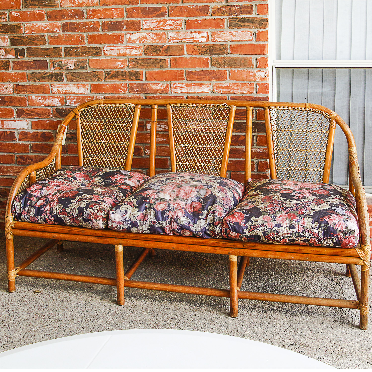 Vintage Rattan Patio Sofa