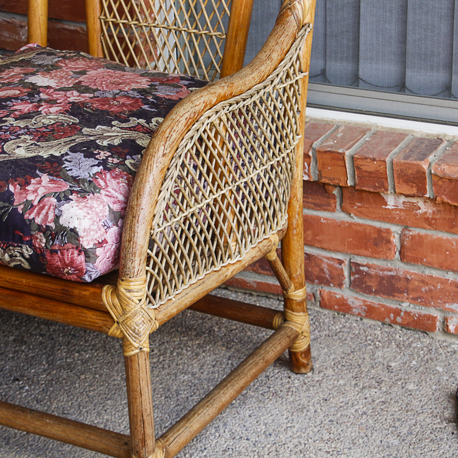 Vintage Rattan Patio Sofa