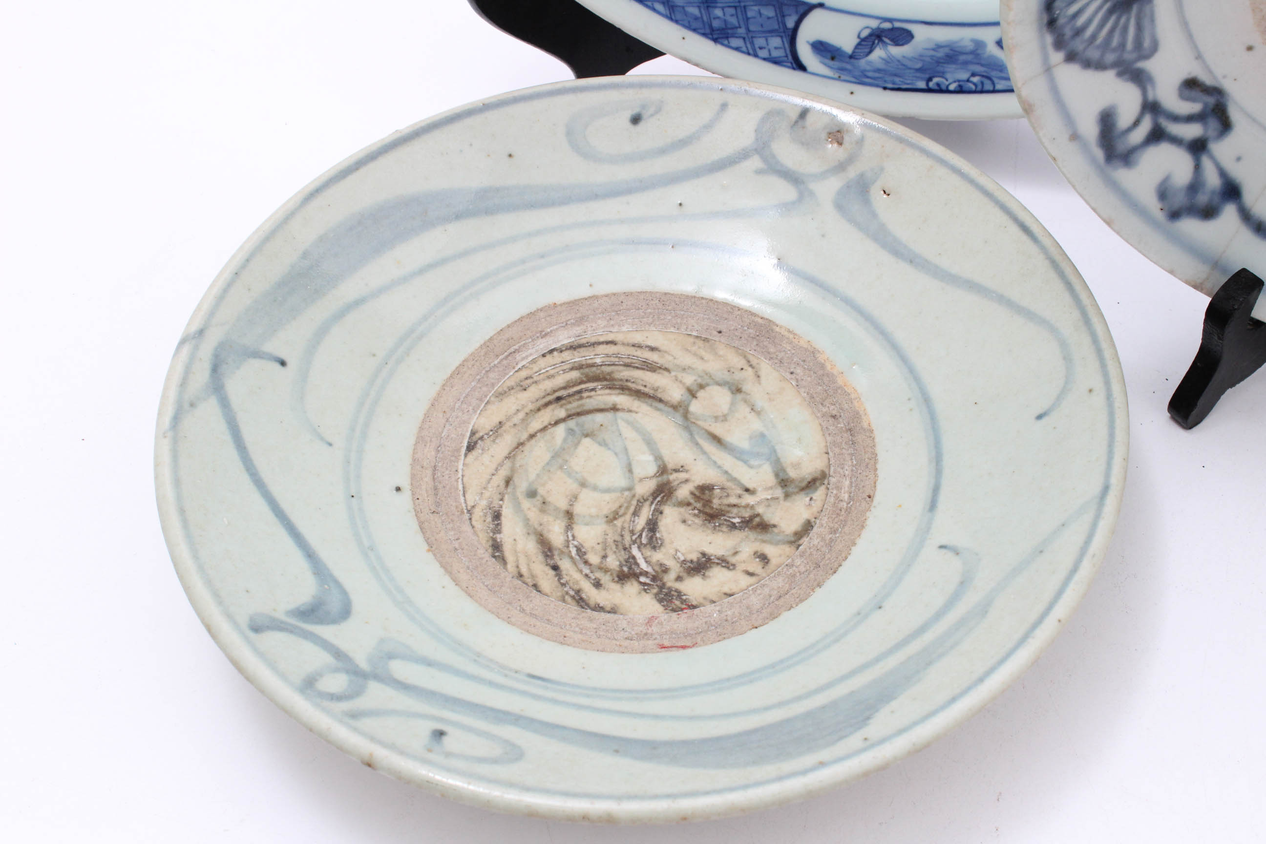 Antique Blue and White Chinese Canton Export Ceramic Trays