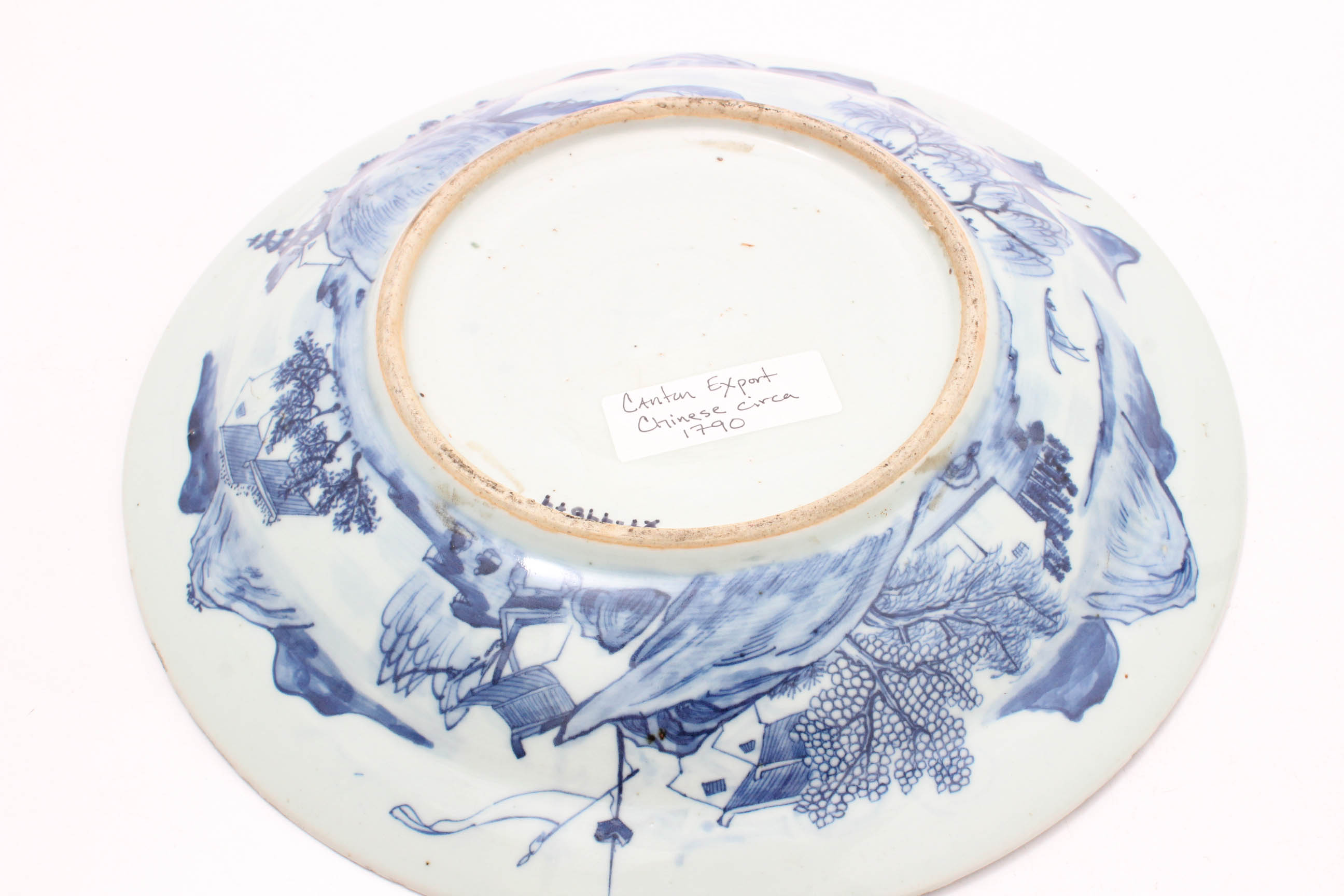 Antique Blue and White Chinese Canton Export Ceramic Trays