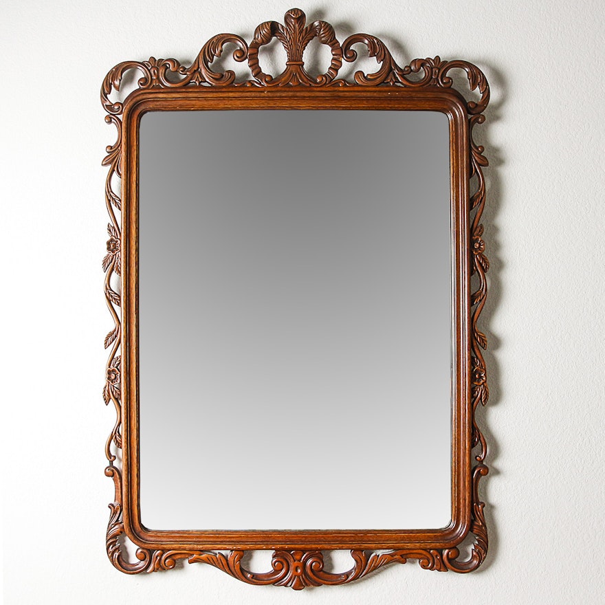 Contemporary George III Style Carved Wood Frame Mirror