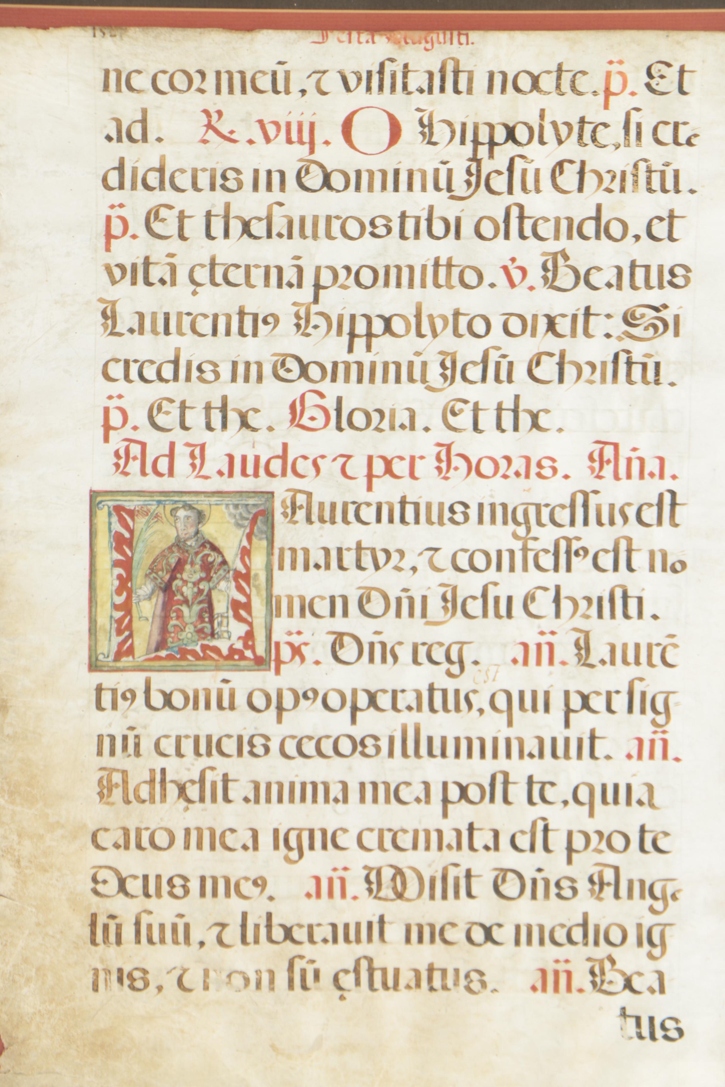 Early 20th Century Illuminated Manuscript Folio Page