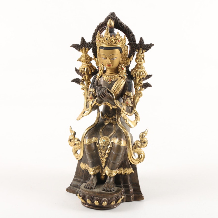 Tibetan Metal Sculpture of Tara Figure