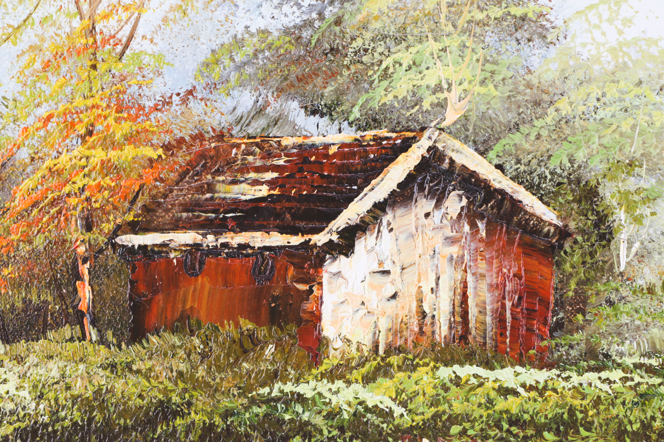 Signed Mid-Century Oil Landscape on Canvas