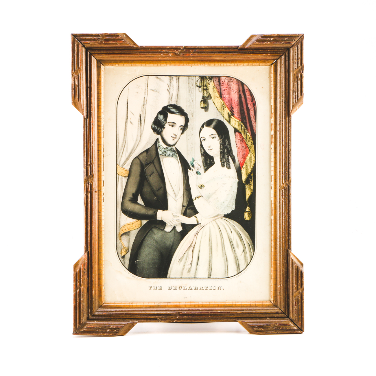 Nathaniel Currier 1846 Hand-Colored Lithograph "The Declaration"