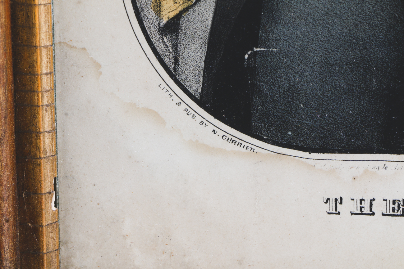 Nathaniel Currier 1846 Hand-Colored Lithograph "The Declaration"