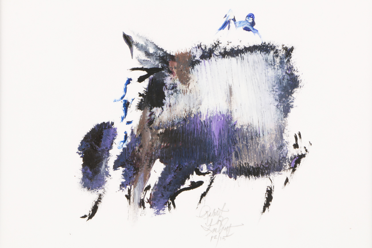 Robert Lackney Mixed Media Acrylic on Paper "Waterfall Dream Memory"