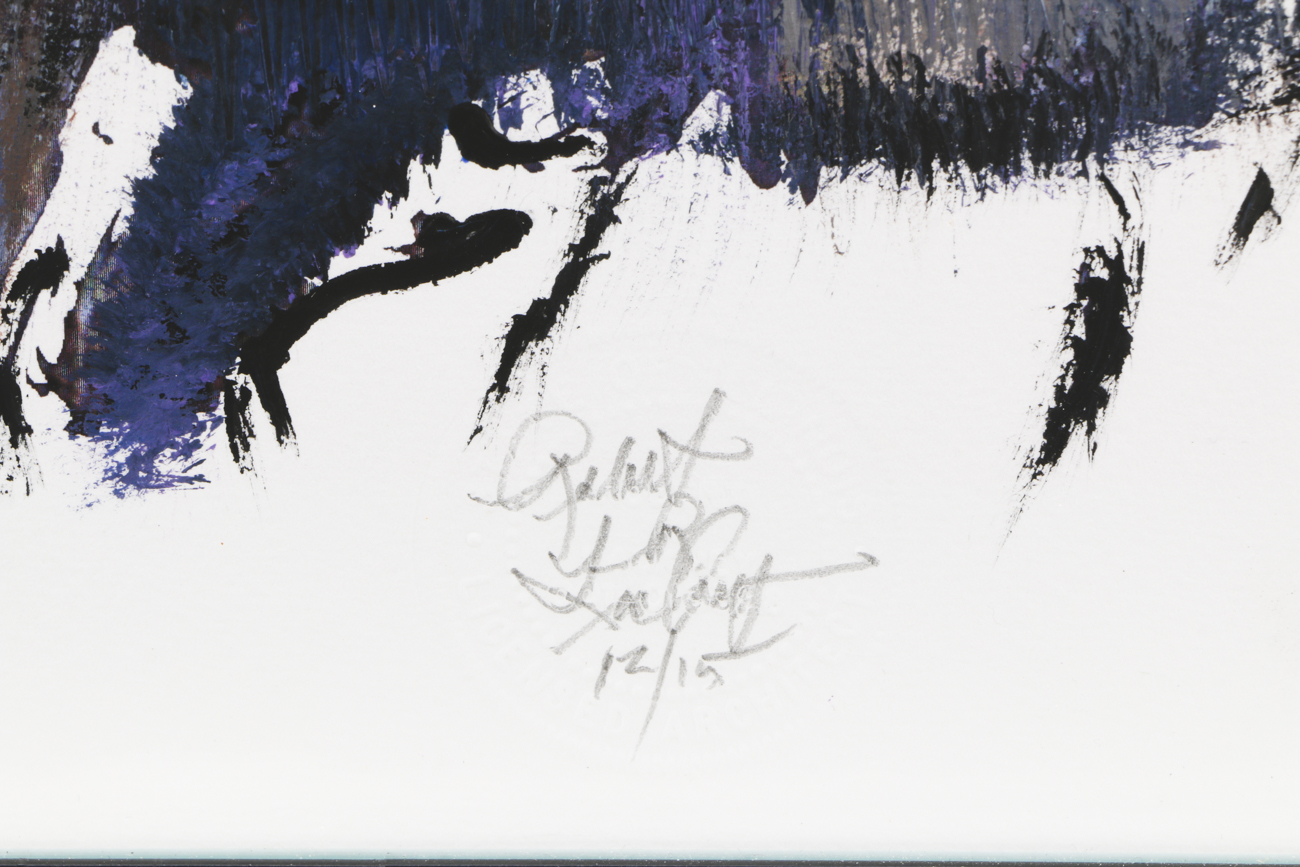 Robert Lackney Mixed Media Acrylic on Paper "Waterfall Dream Memory"