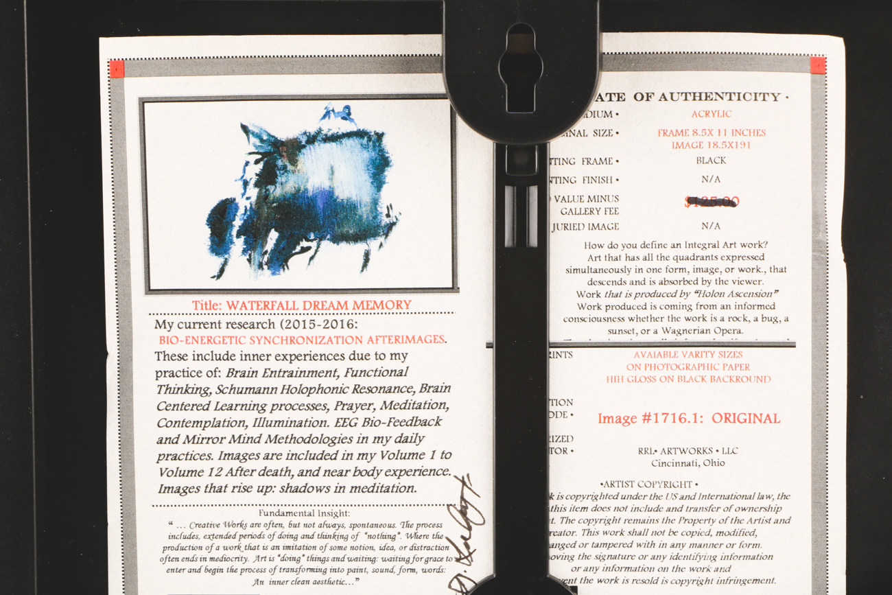 Robert Lackney Mixed Media Acrylic on Paper "Waterfall Dream Memory"