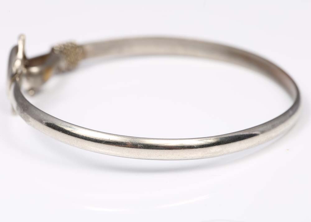 Sterling Silver Dolphin Bangle Bracelet