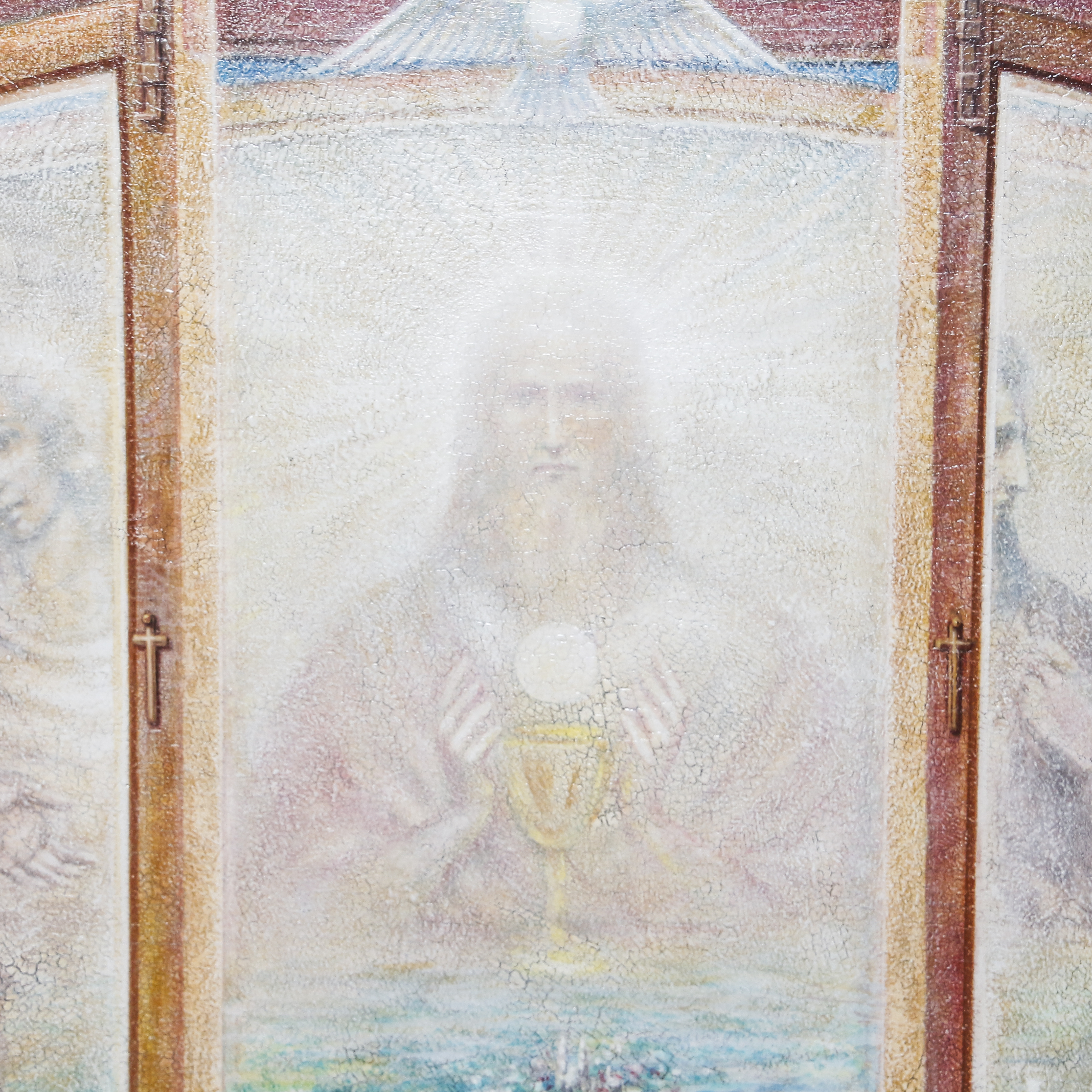 Hermushio Rembrud Large Oil Painting on Board With Scenes of the Life of Christ