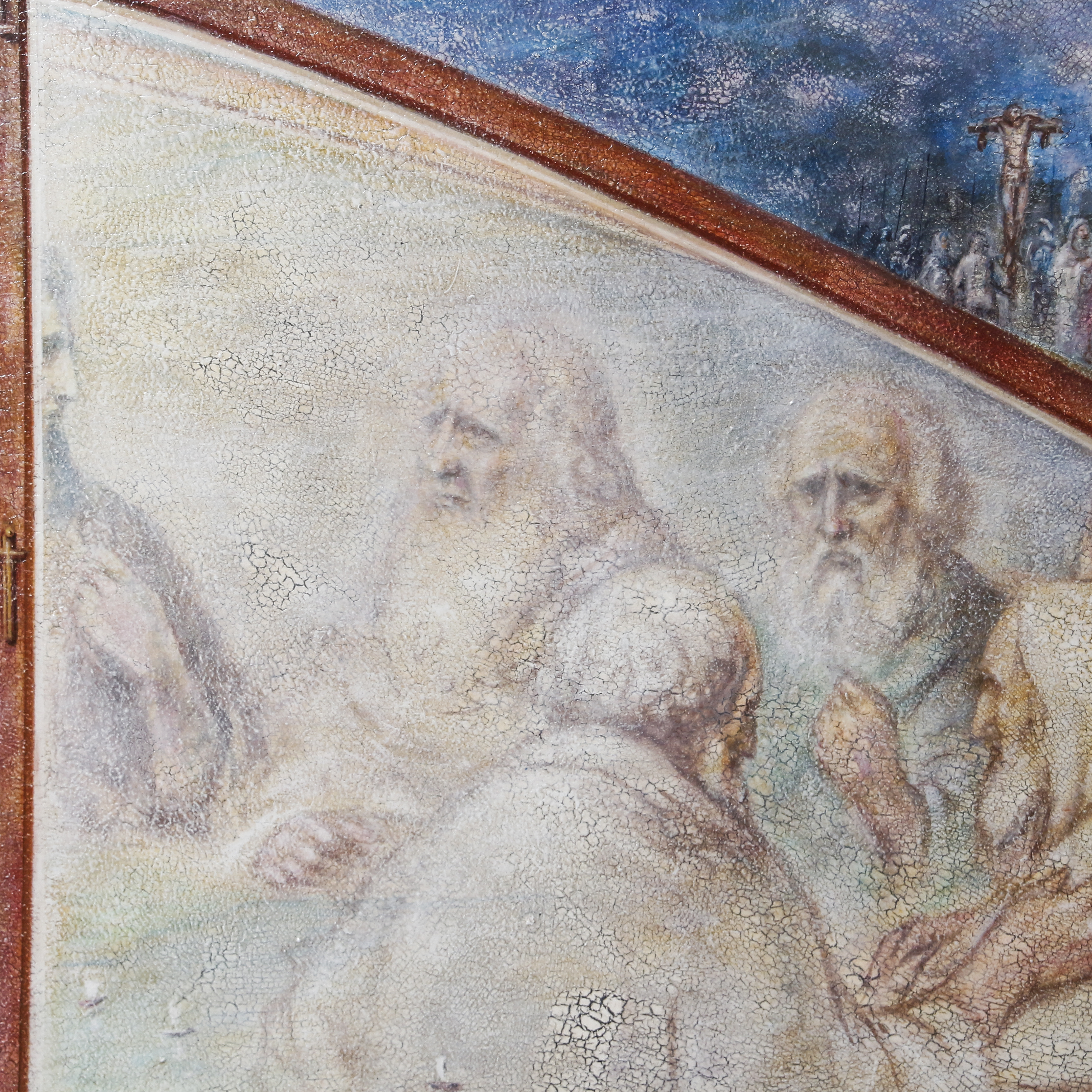 Hermushio Rembrud Large Oil Painting on Board With Scenes of the Life of Christ