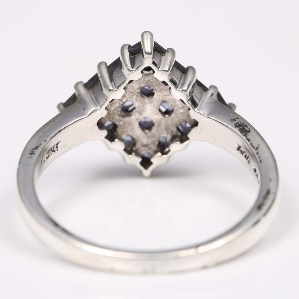 Sterling Silver and 1.60 CTW Tanzanite Cluster Ring