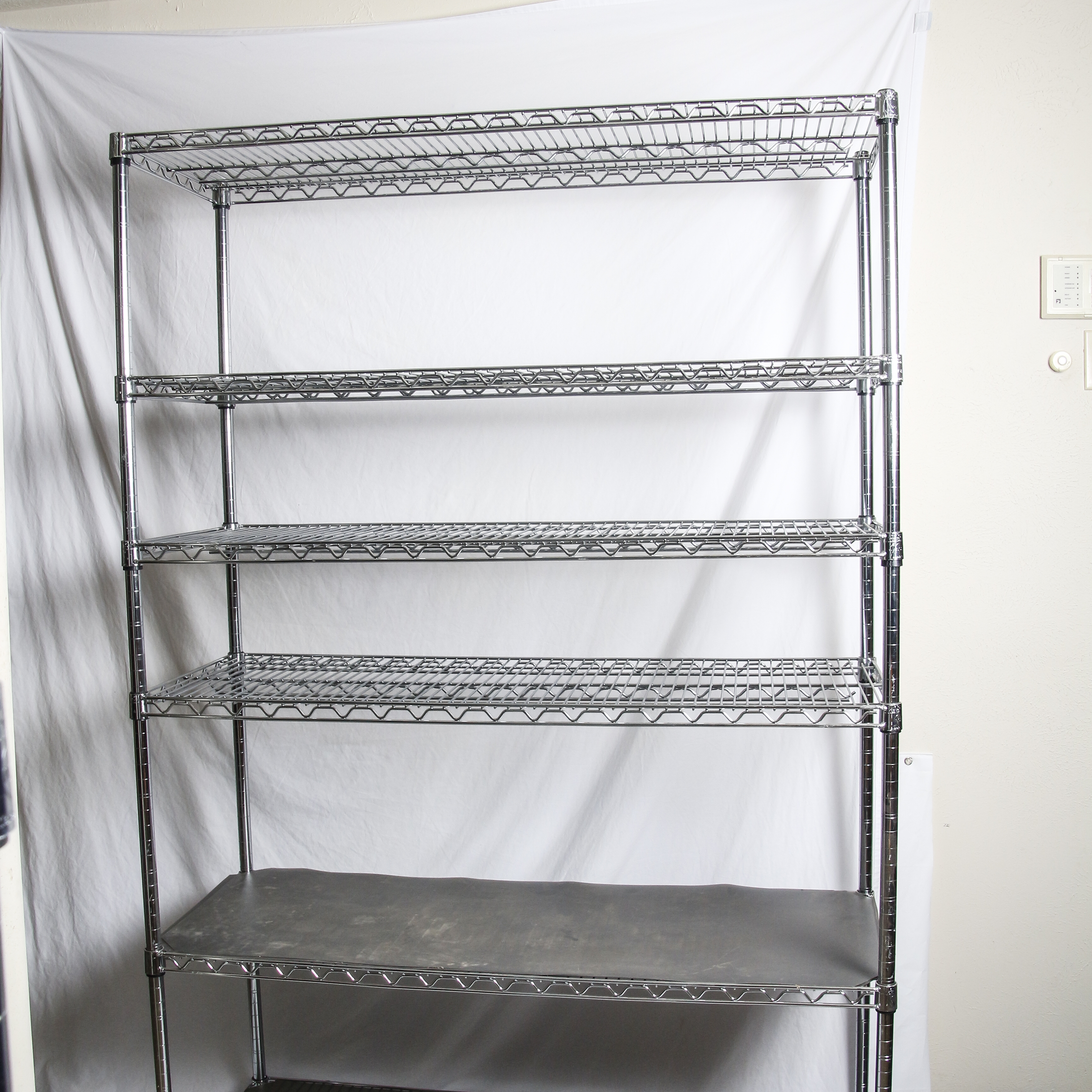 Set of Three Metal Shelving Racks