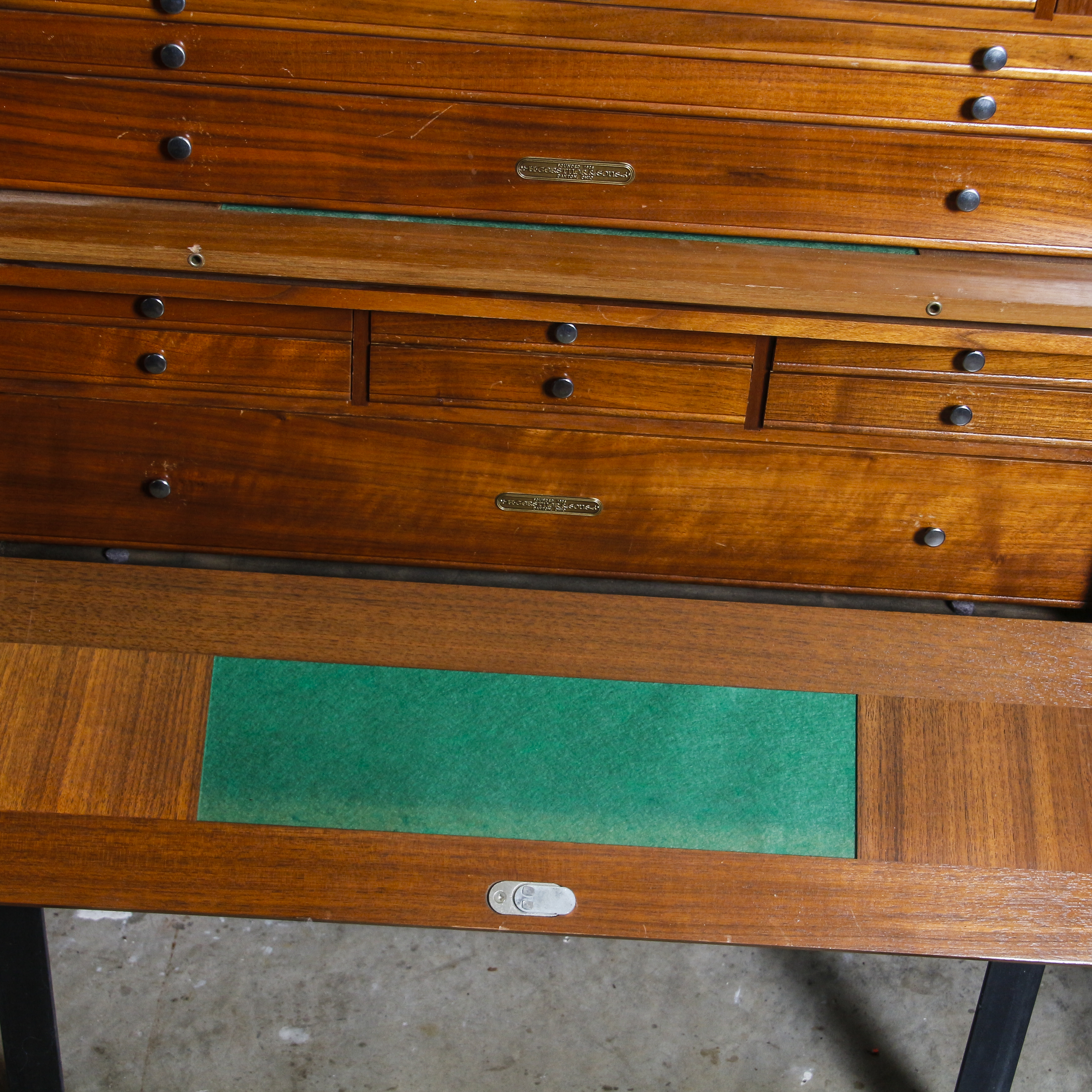 H. Gertsner & Sons Wooden Tool Chest on Metal Stand