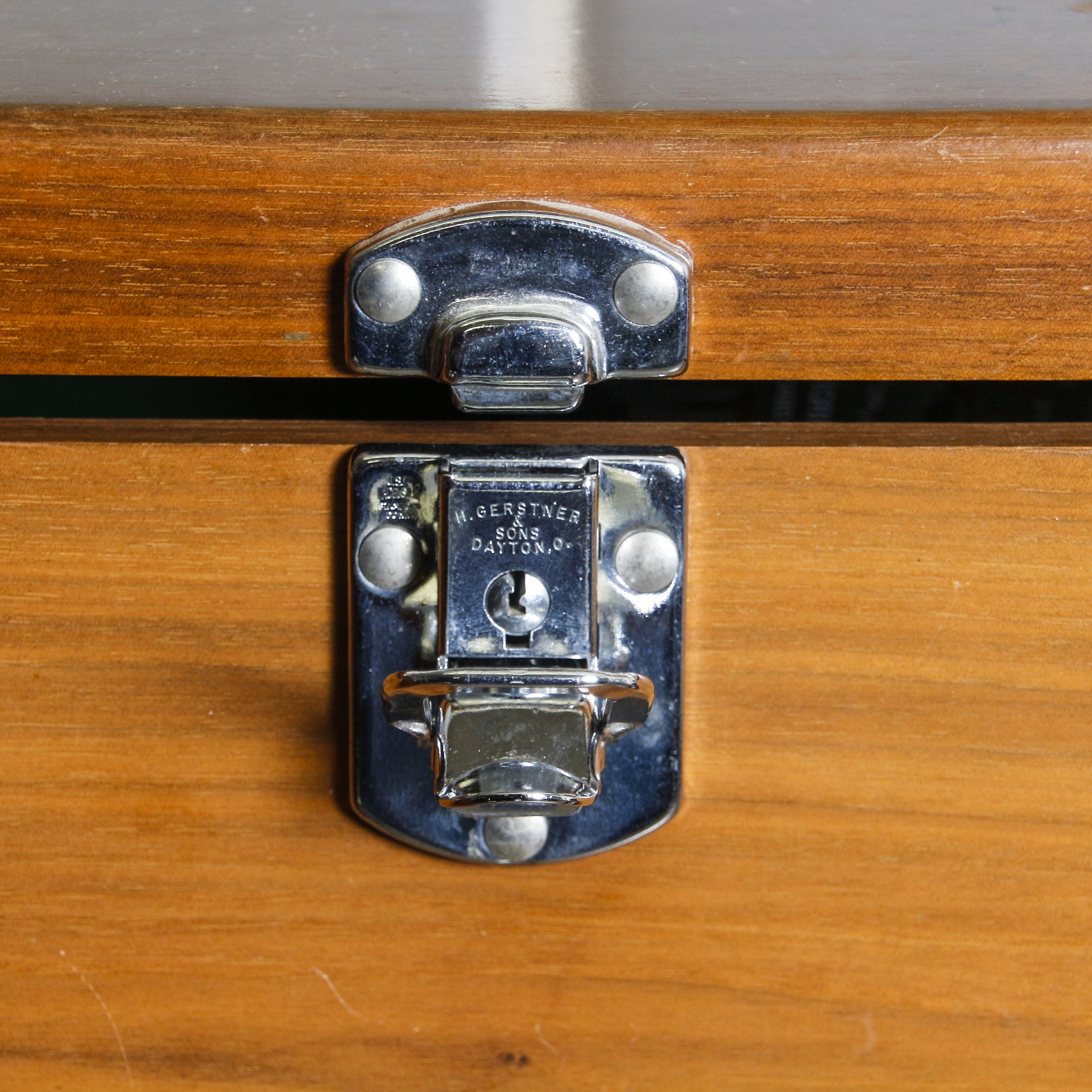 H. Gertsner & Sons Wooden Tool Chest on Metal Stand