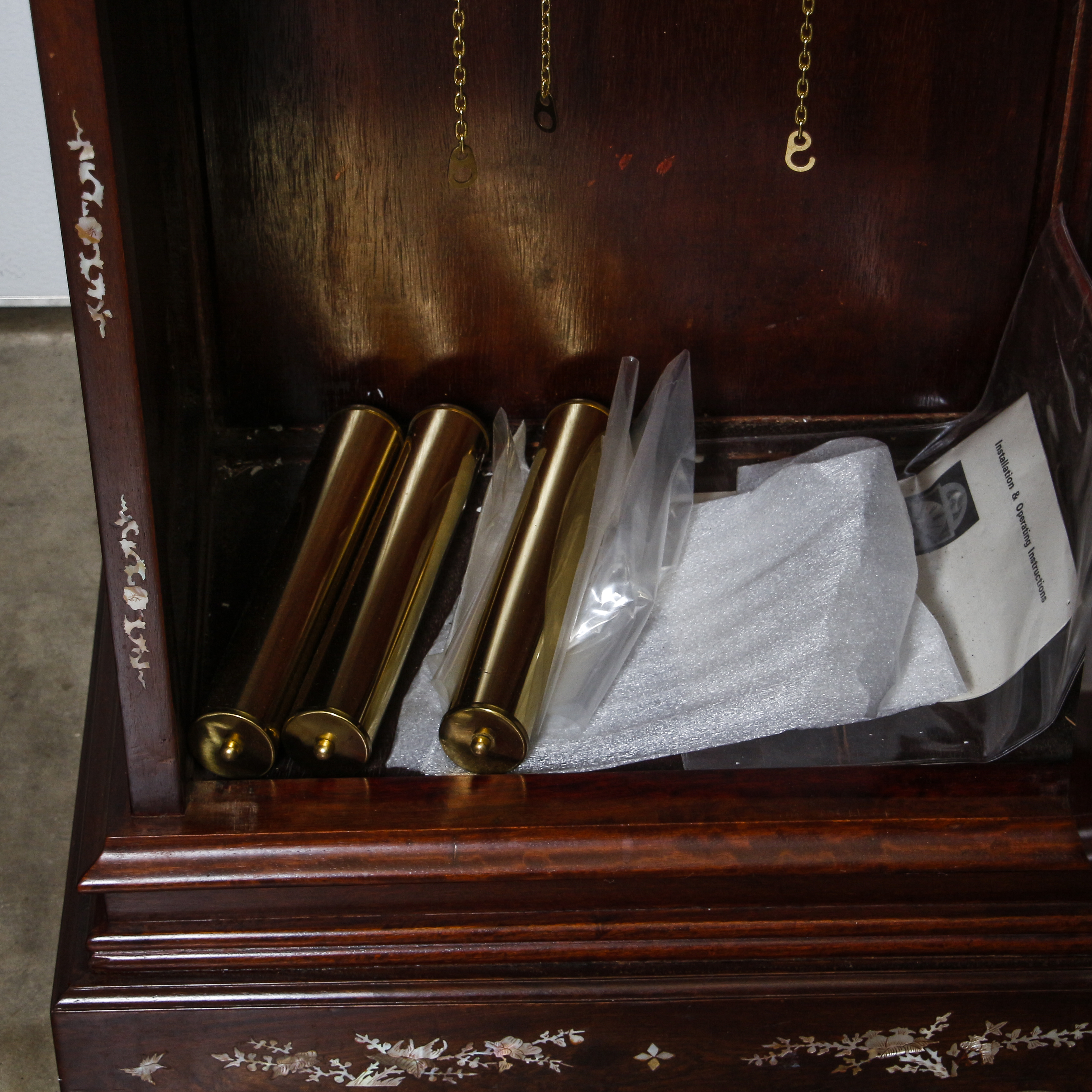 Chinoiserie Wai Hing Mother of Pearl Inlaid Grandfather Clock