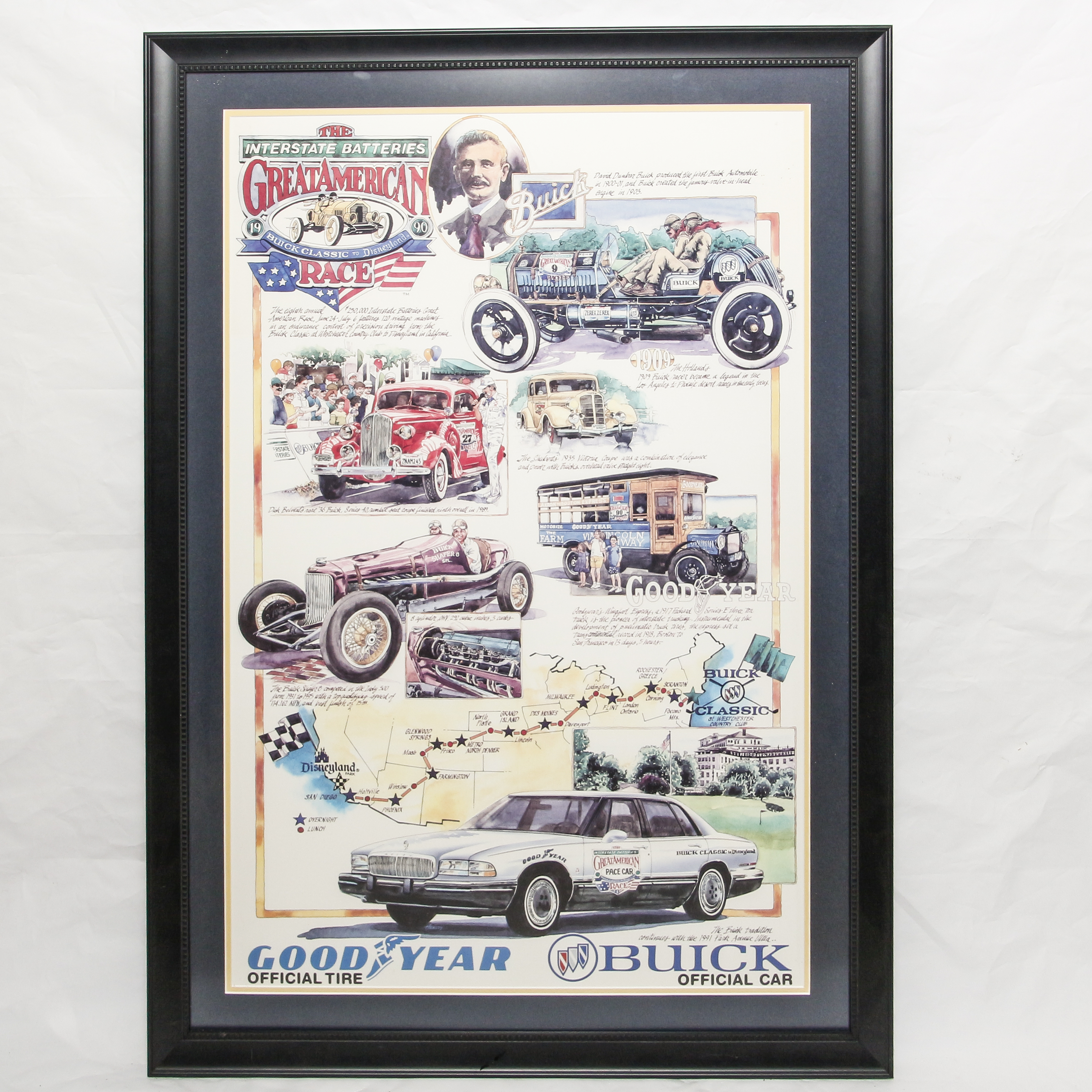 1990 Poster for the Great American Race Buick Classic to Disneyland