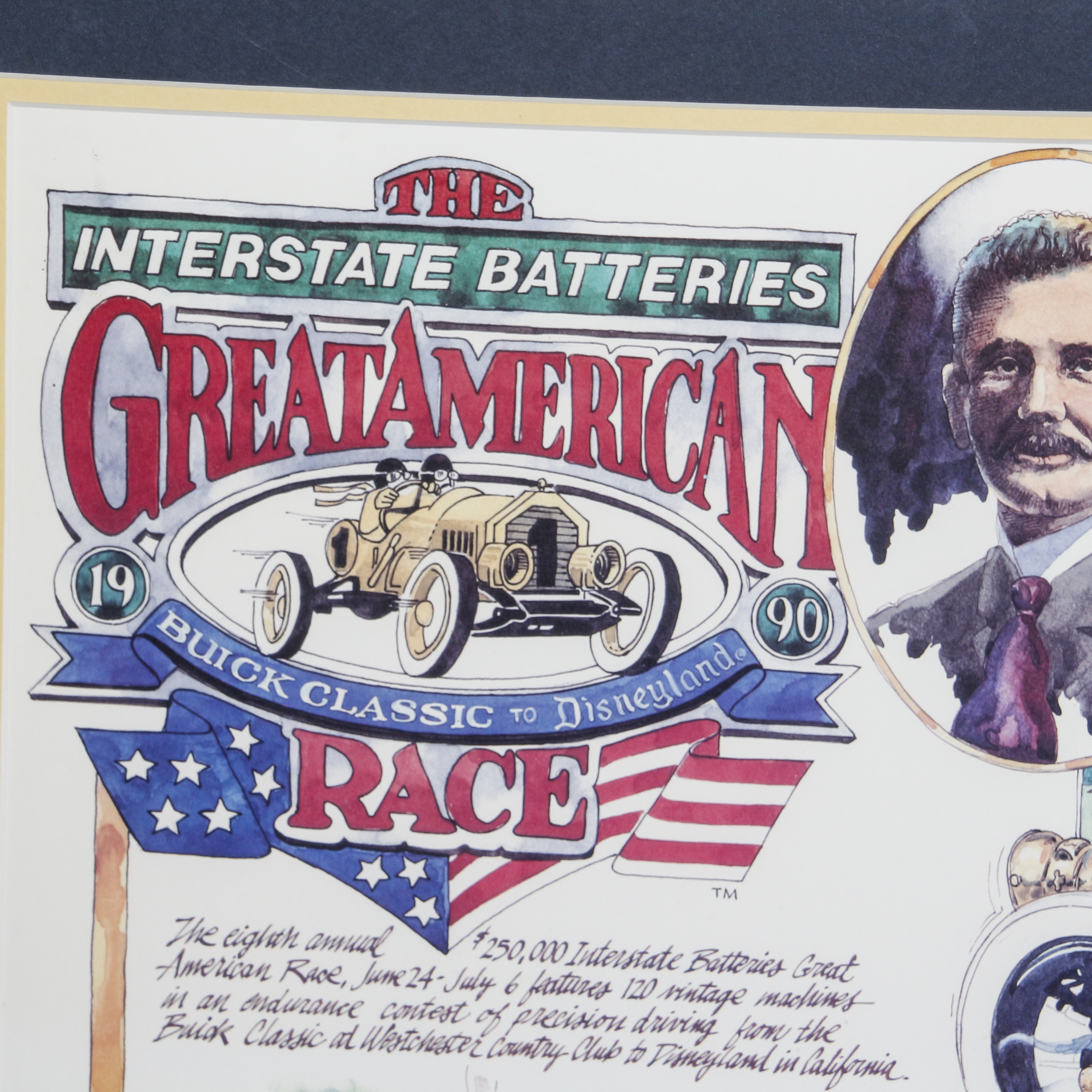 1990 Poster for the Great American Race Buick Classic to Disneyland