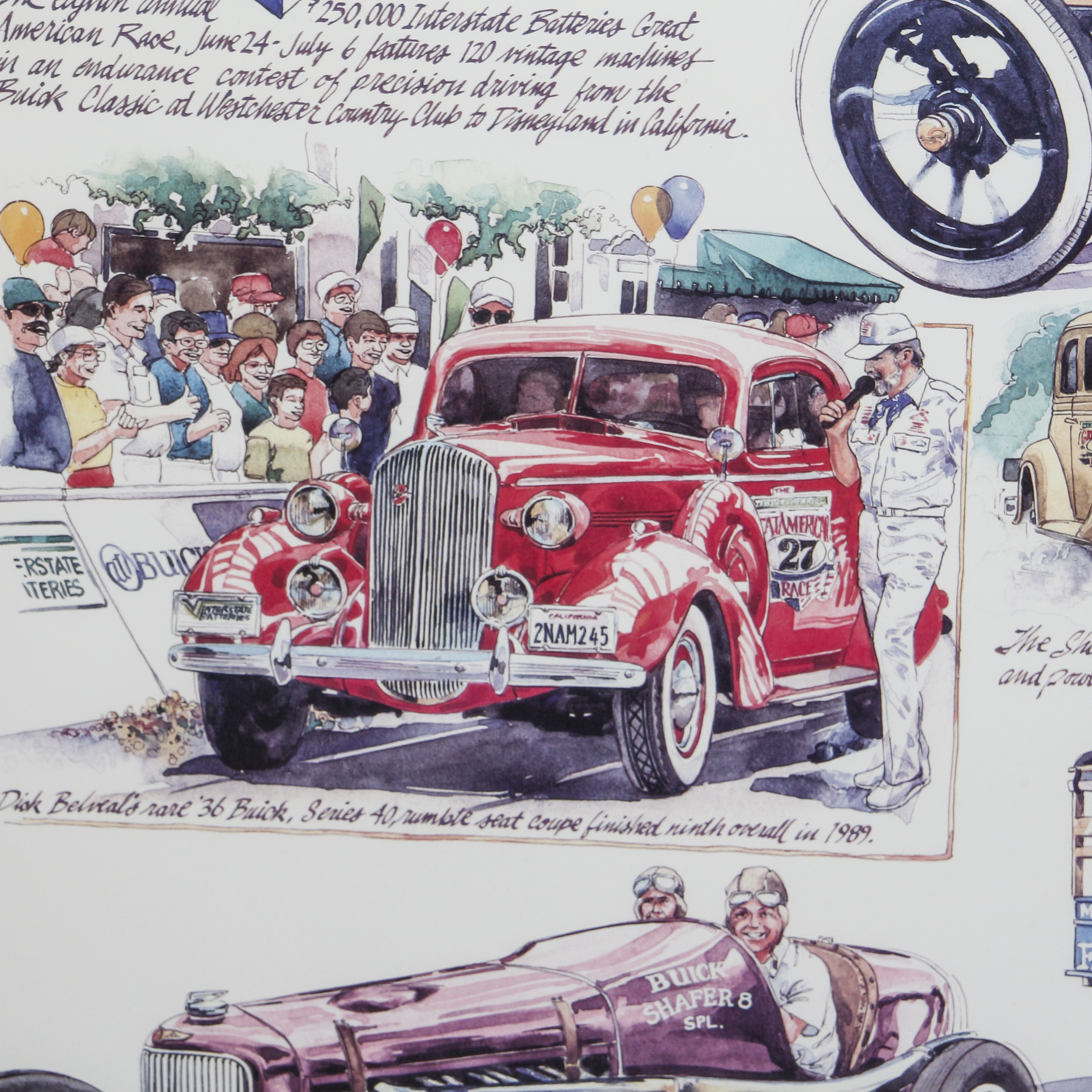1990 Poster for the Great American Race Buick Classic to Disneyland