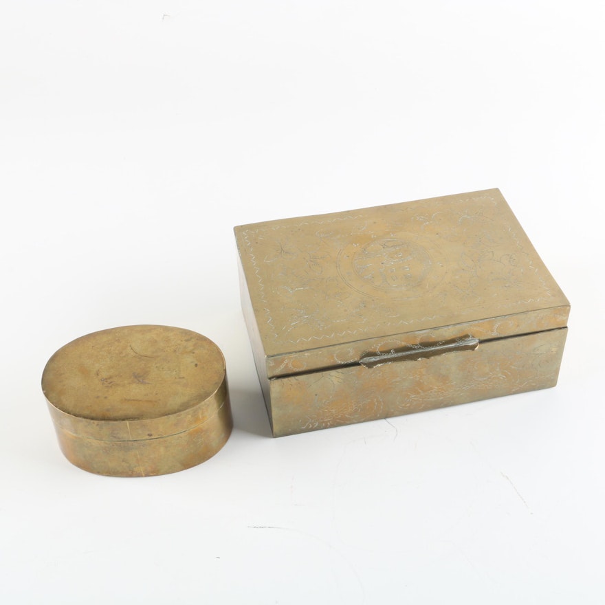 Vintage Brass Vanity Boxes